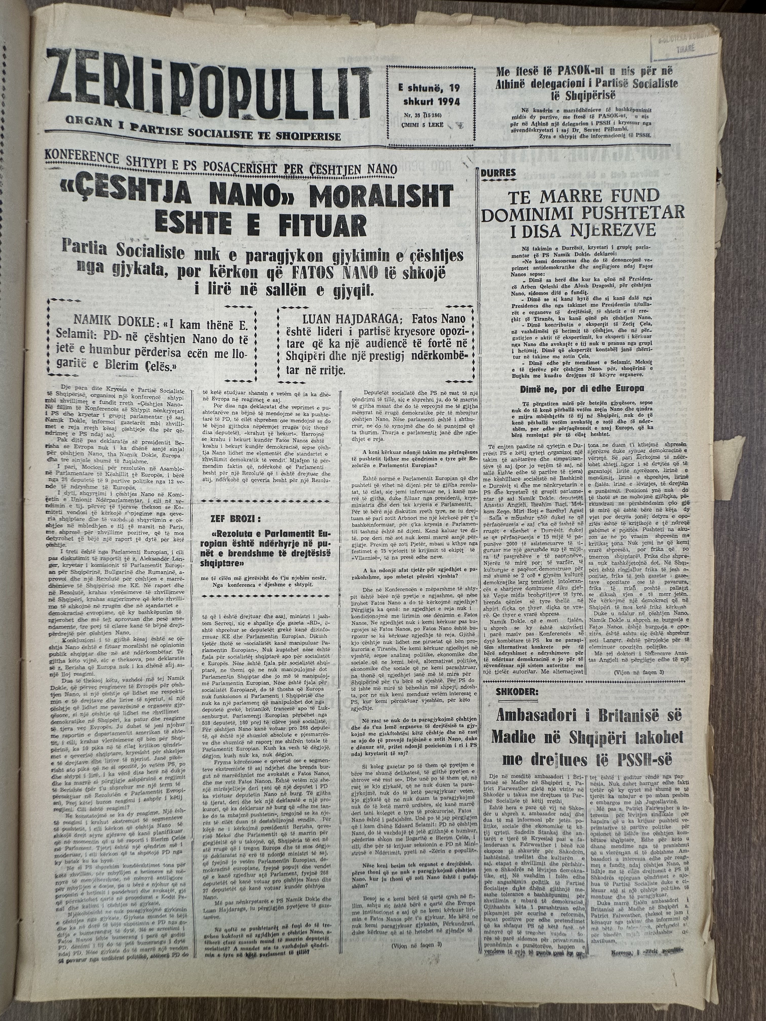 Zëri i Popullit 1994-02-19