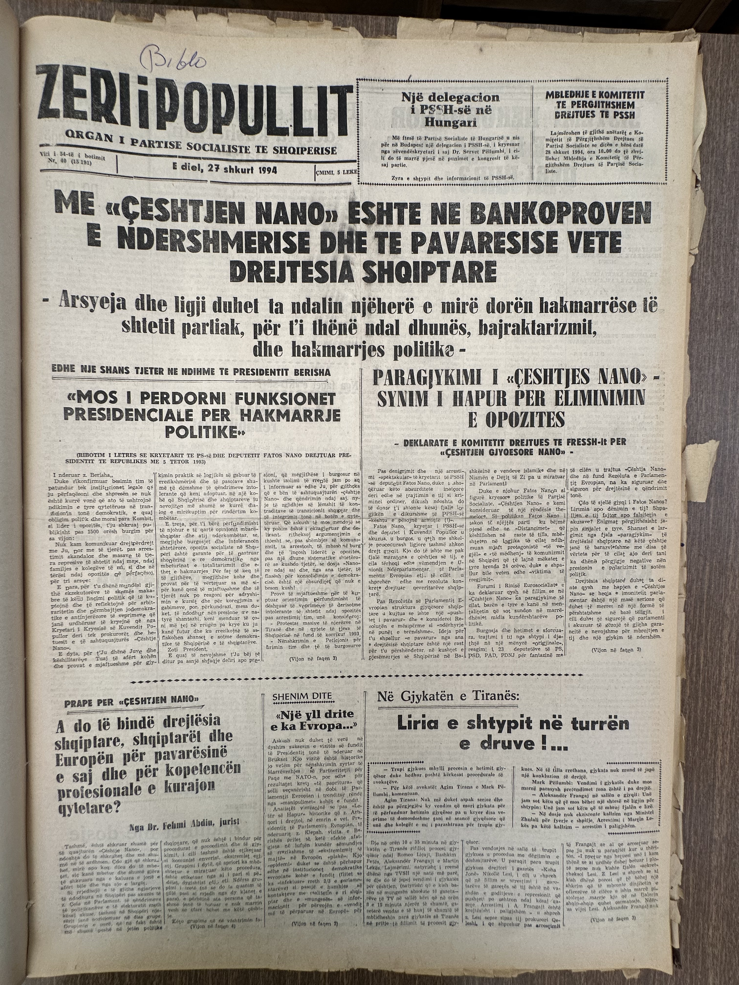 Zëri i Popullit 1994-02-23