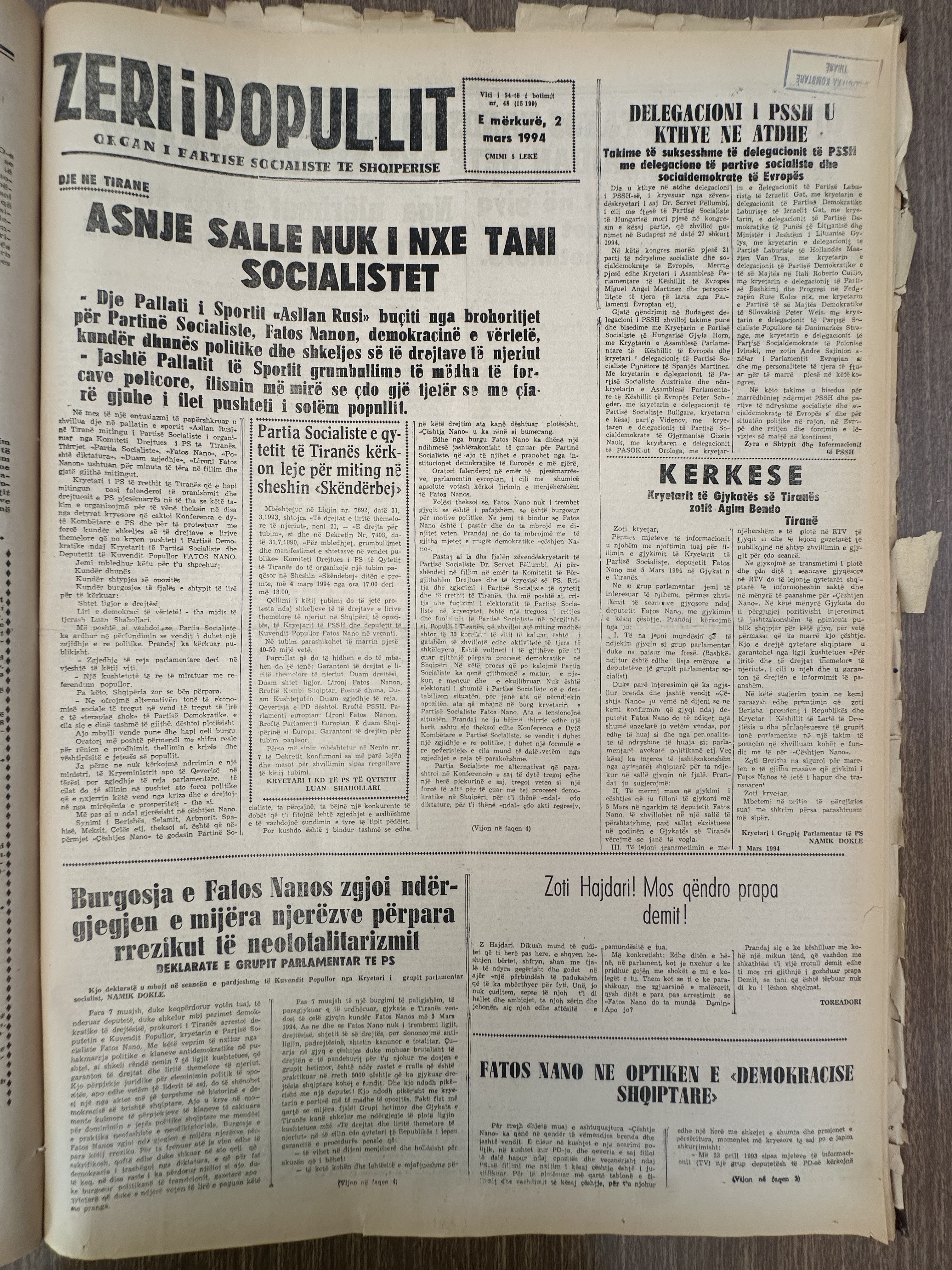 Zëri i Popullit 1994-03-02