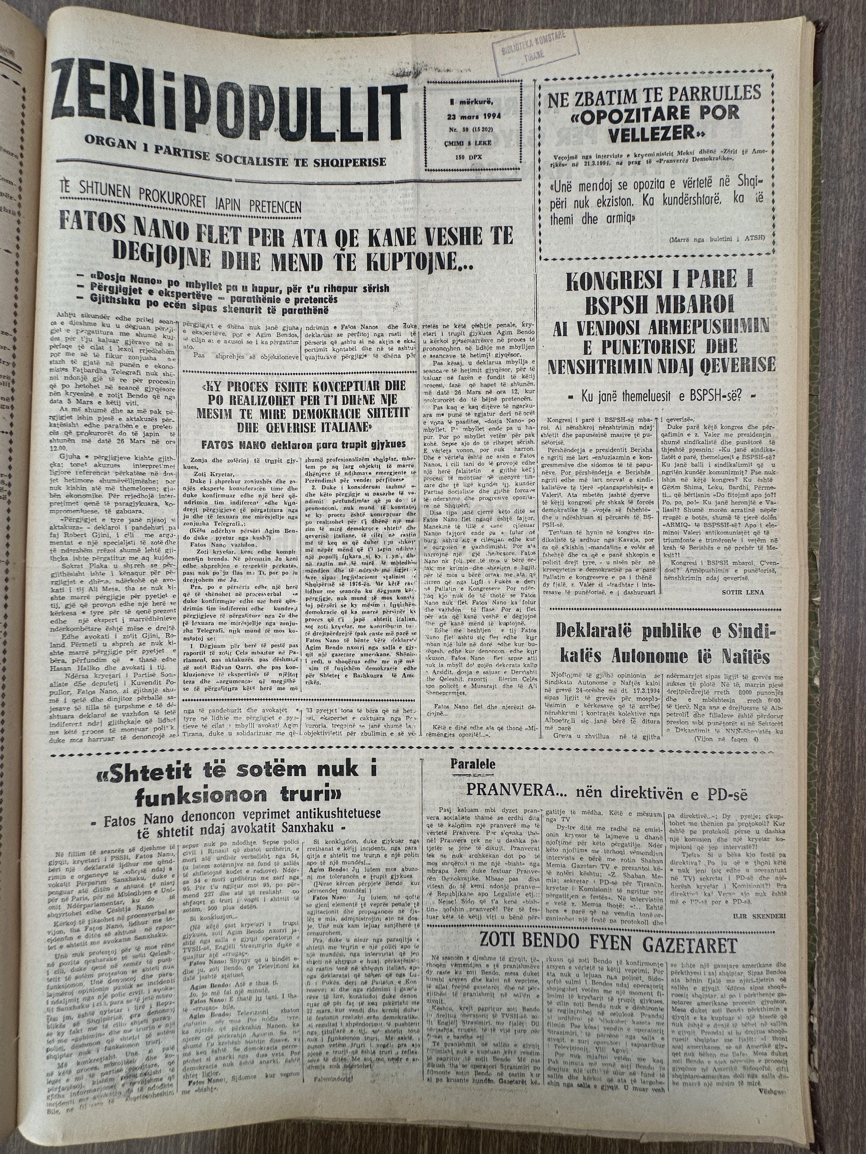 Zëri i Popullit 1994-03-23