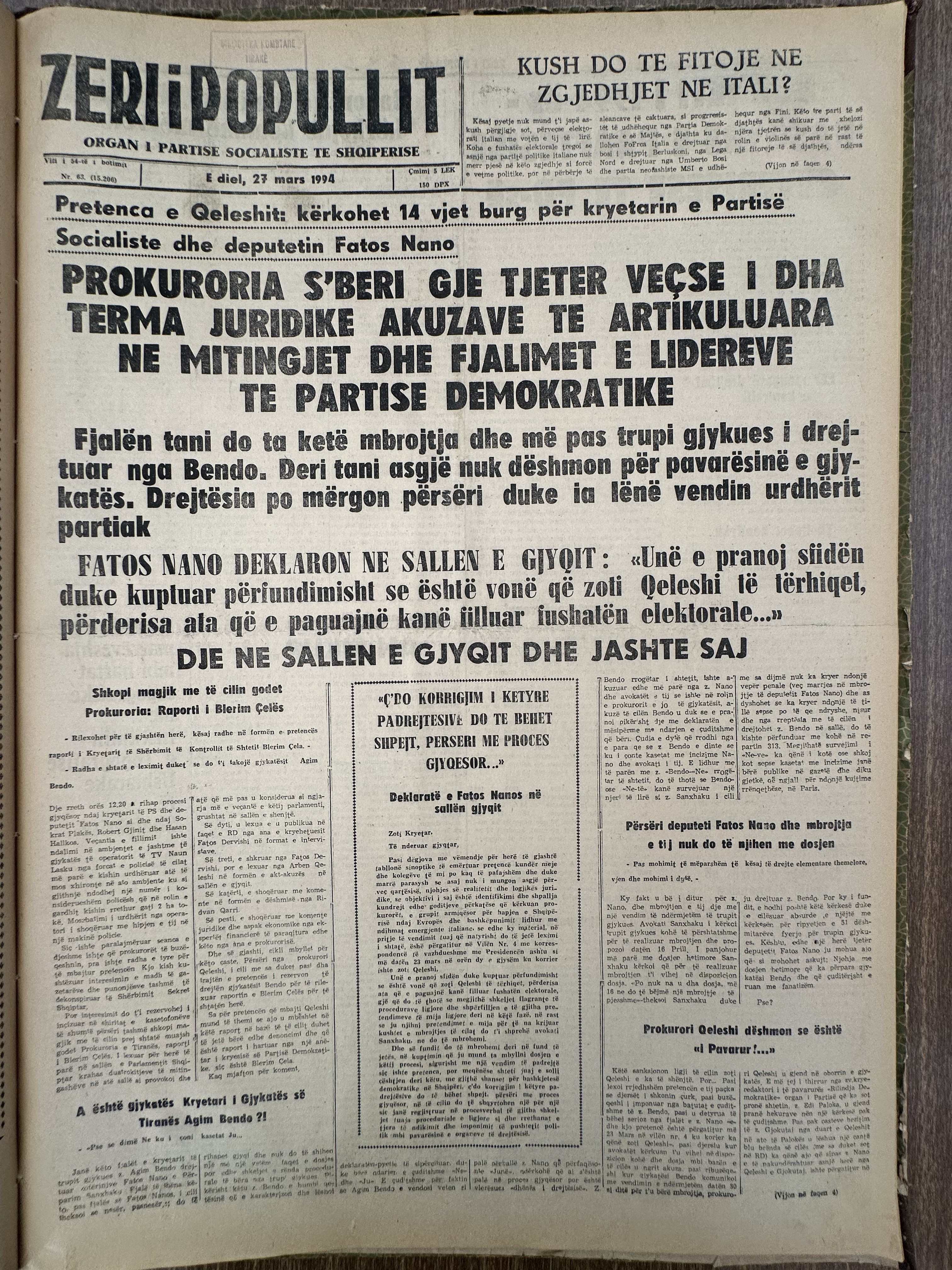 Zëri i Popullit 1994-03-23