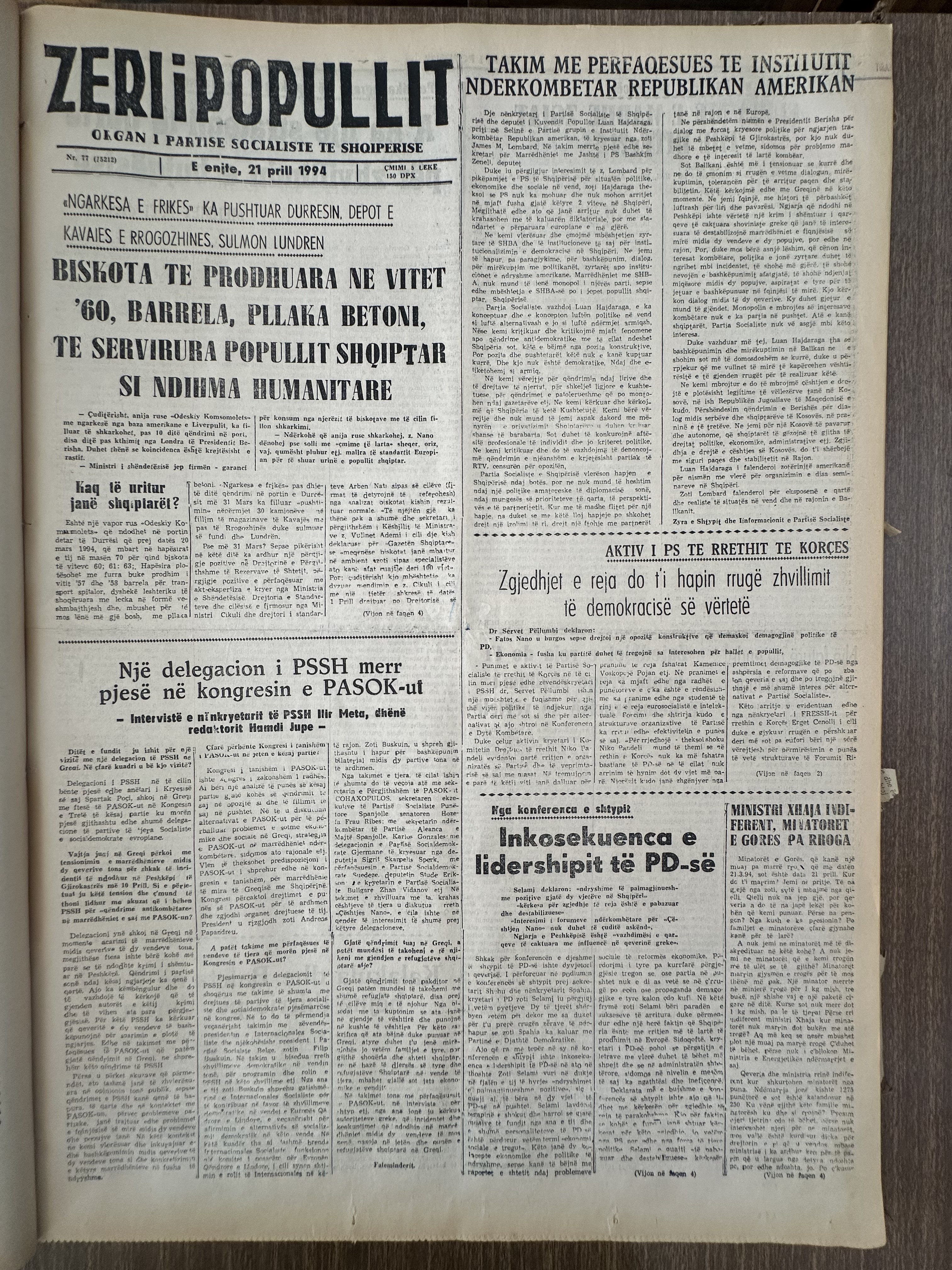 Zëri i Popullit 1994-04-21