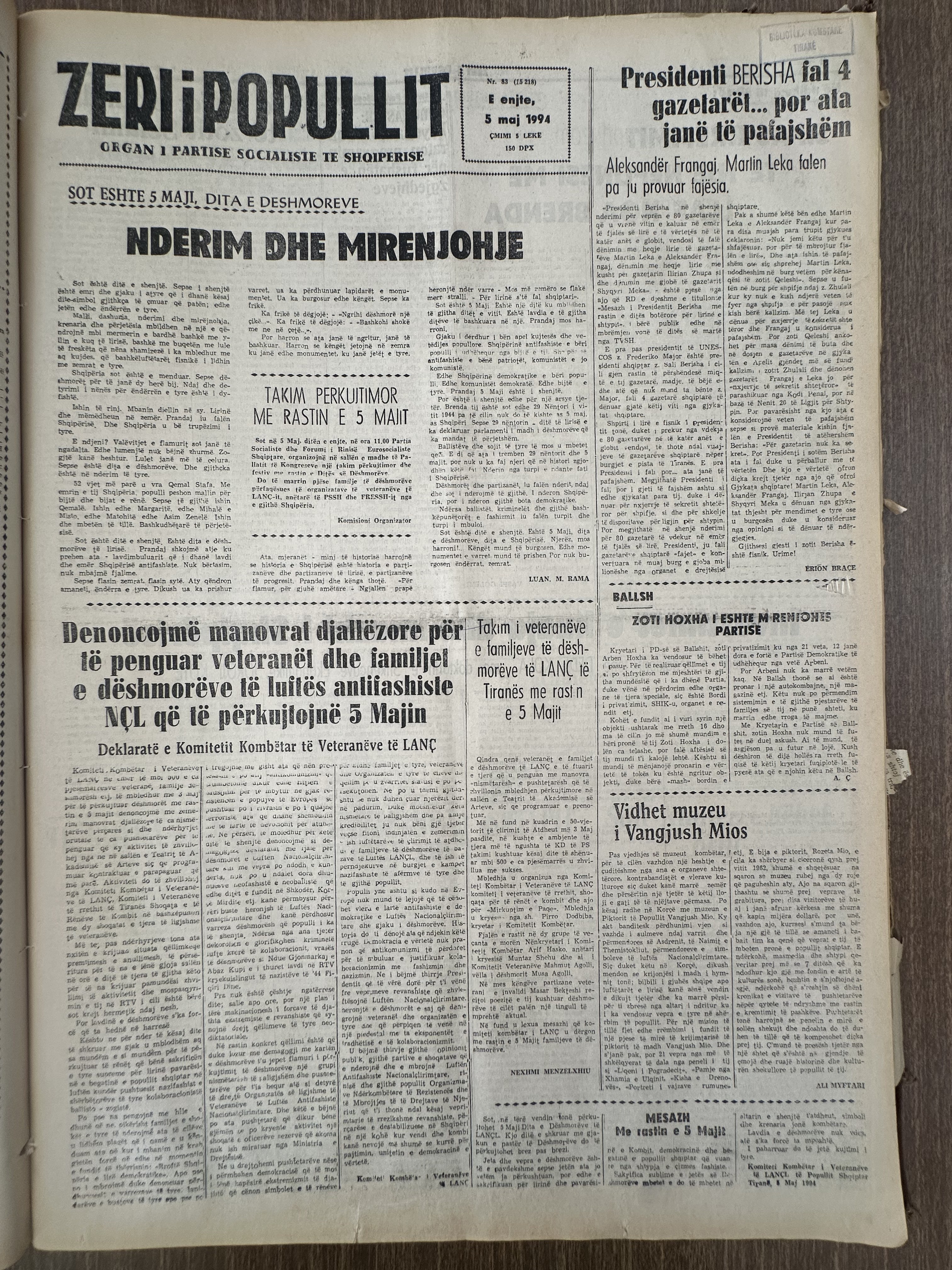 Zëri i Popullit 1994-05-05