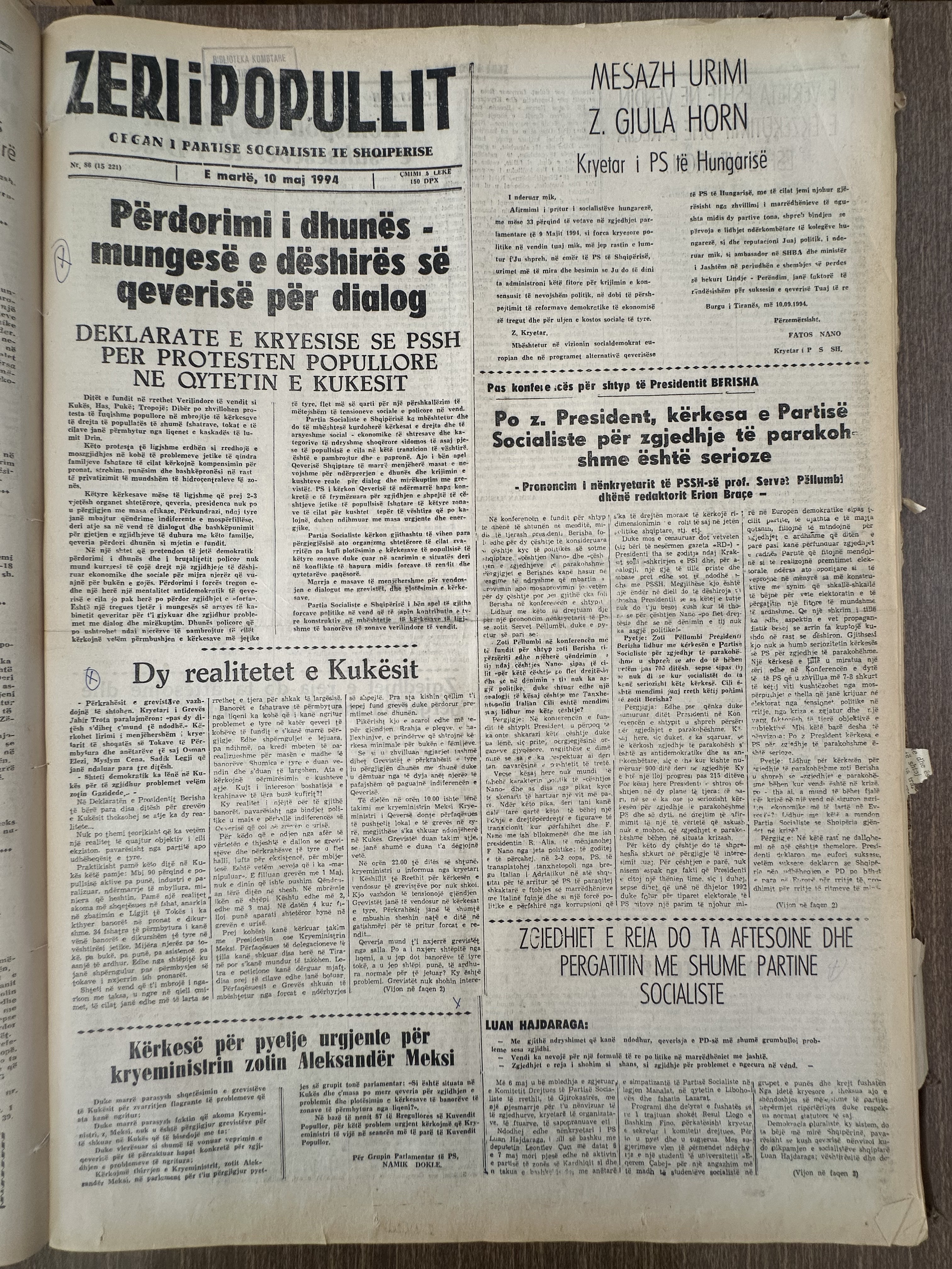 Zëri i Popullit 1994-05-10