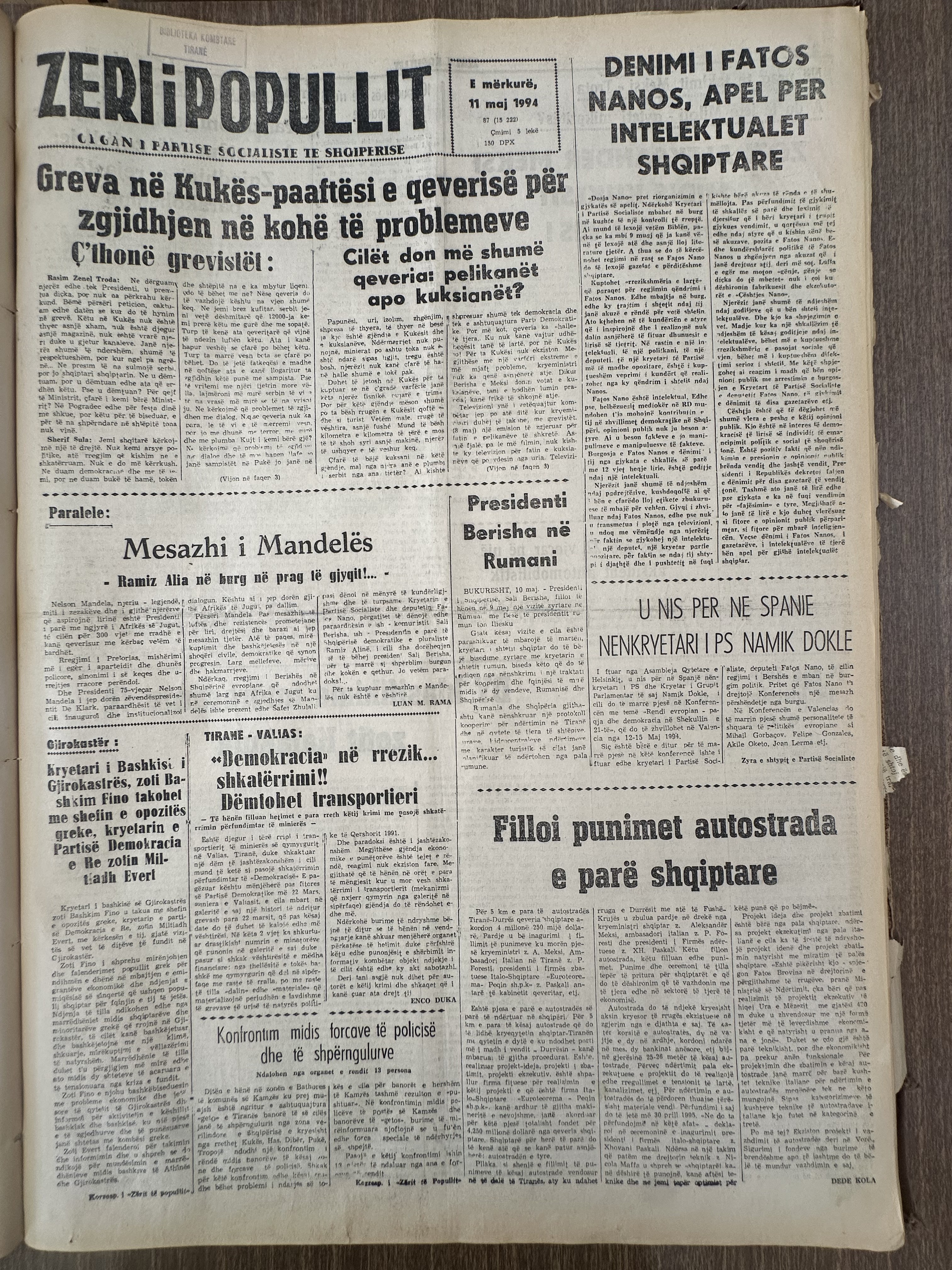 Zëri i Popullit 1994-05-11
