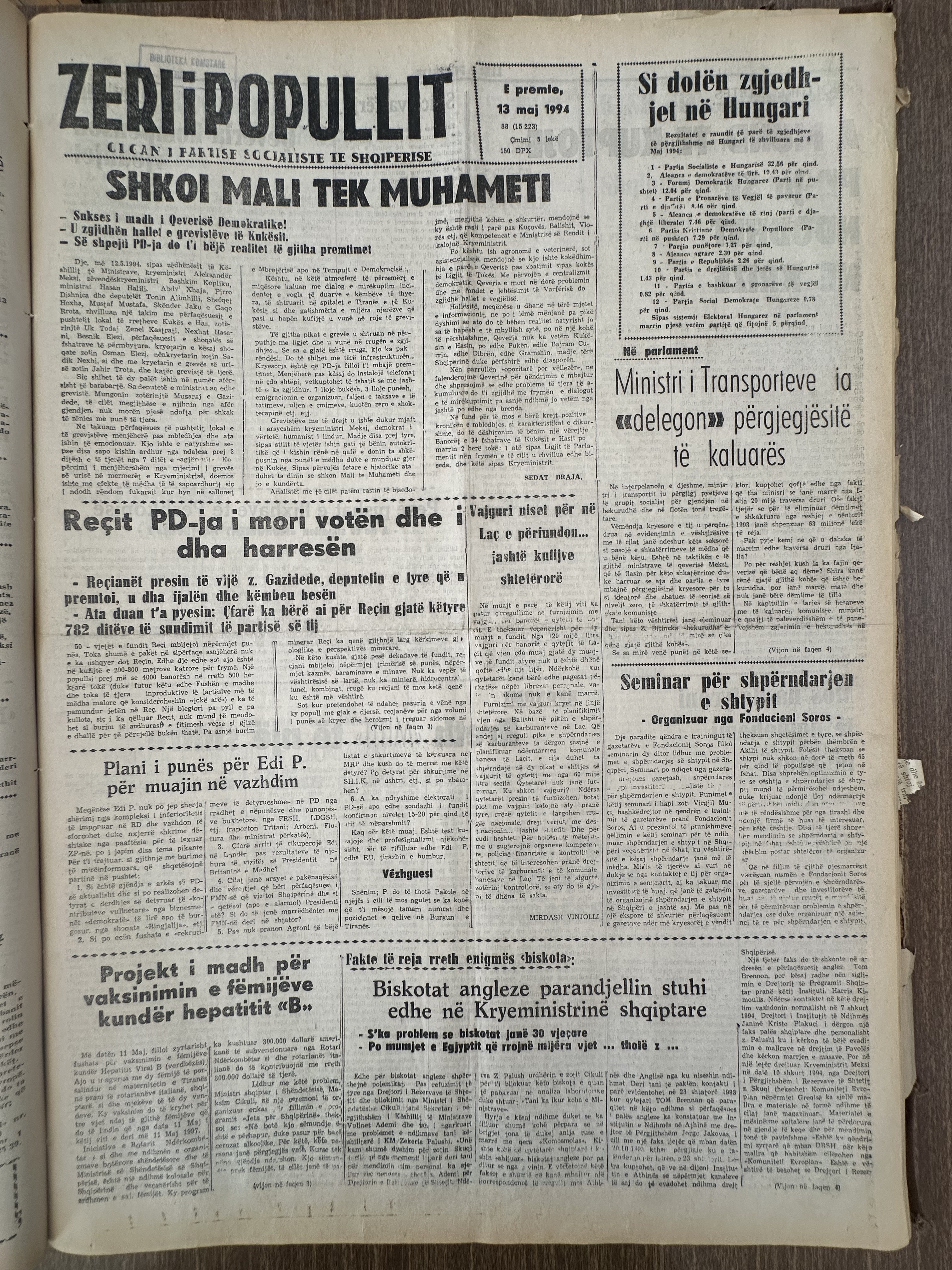 Zëri i Popullit 1994-05-13