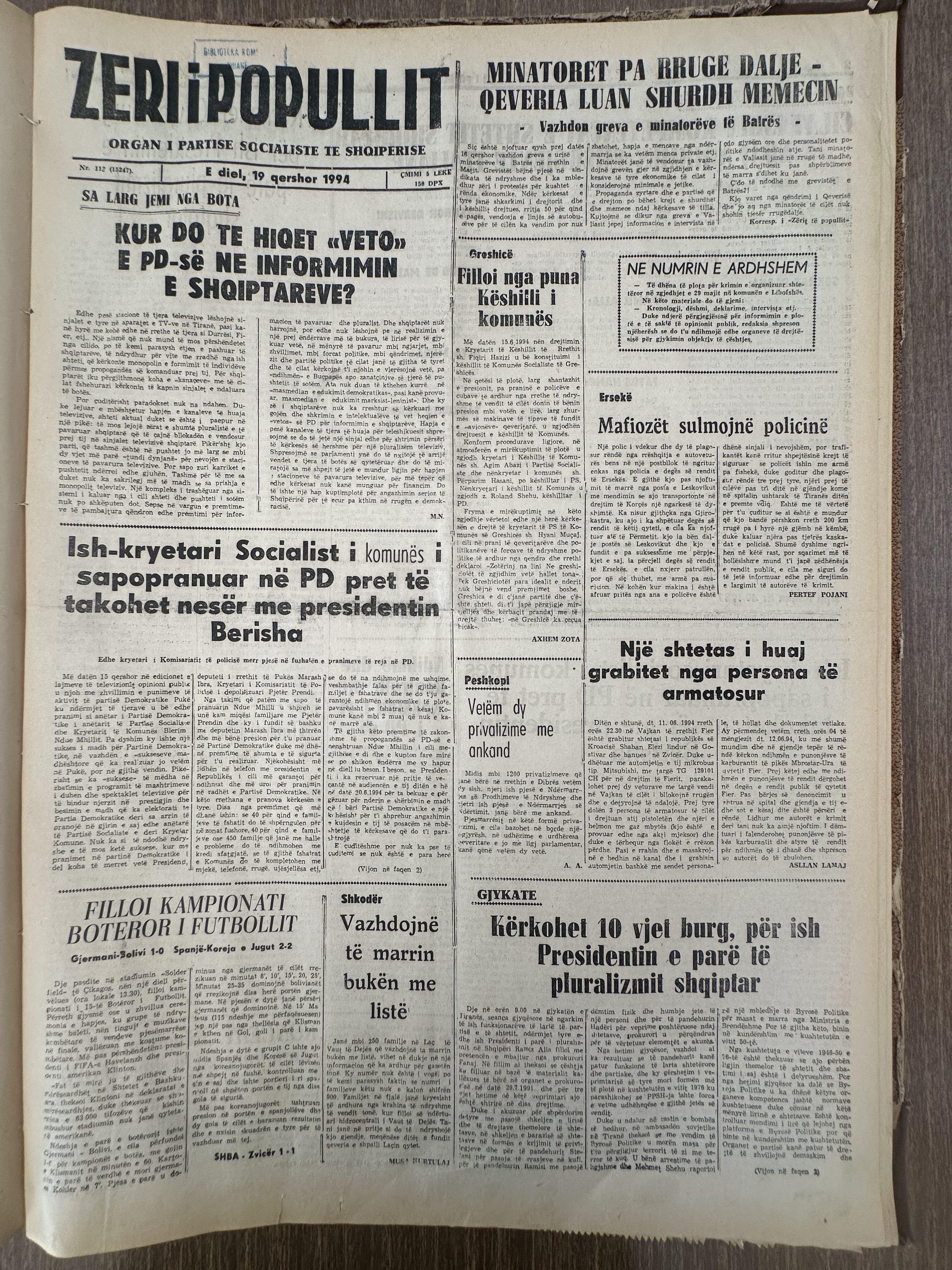 Zëri i Popullit 1994-06-19