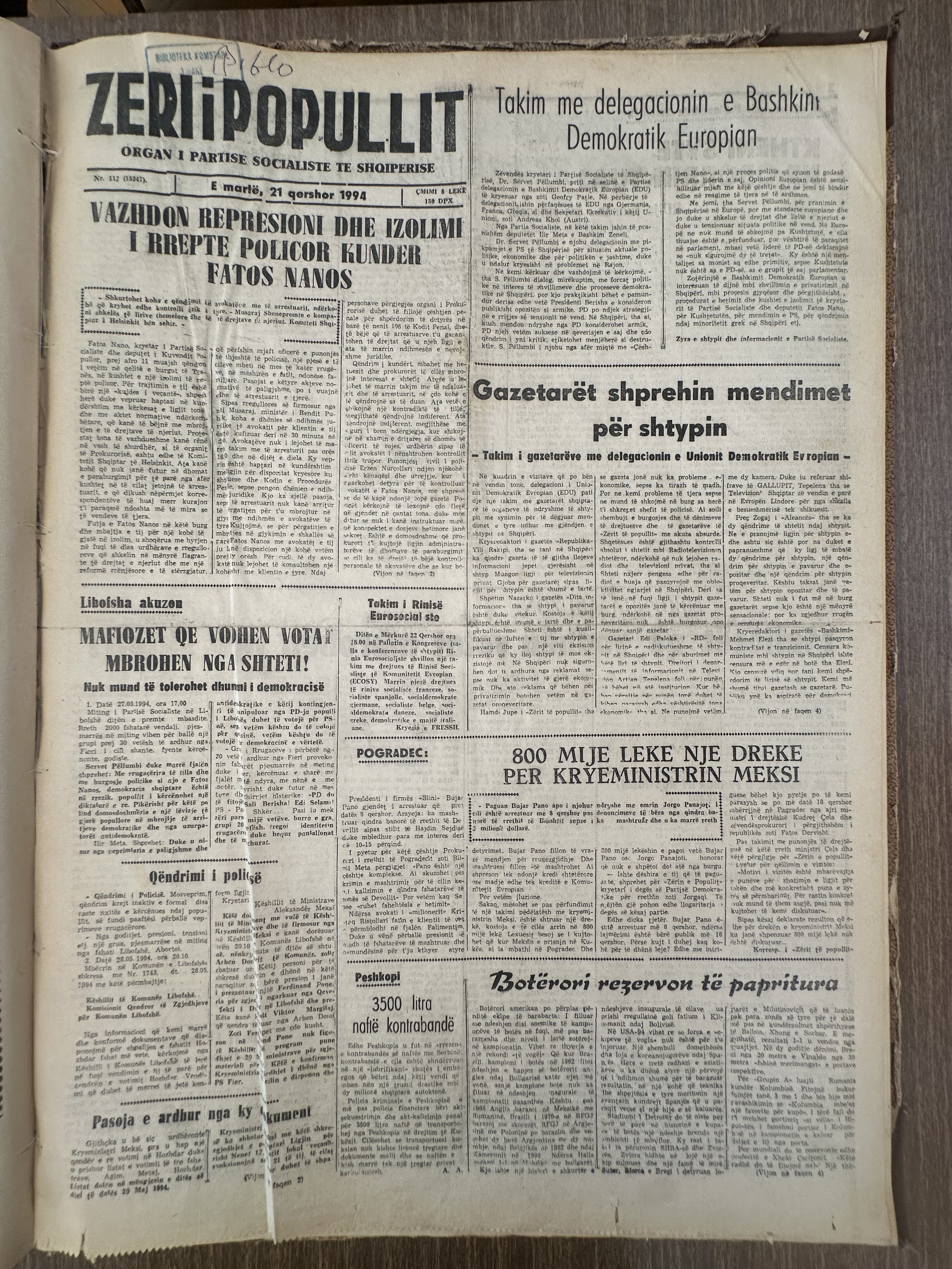 Zëri i Popullit 1994-06-21