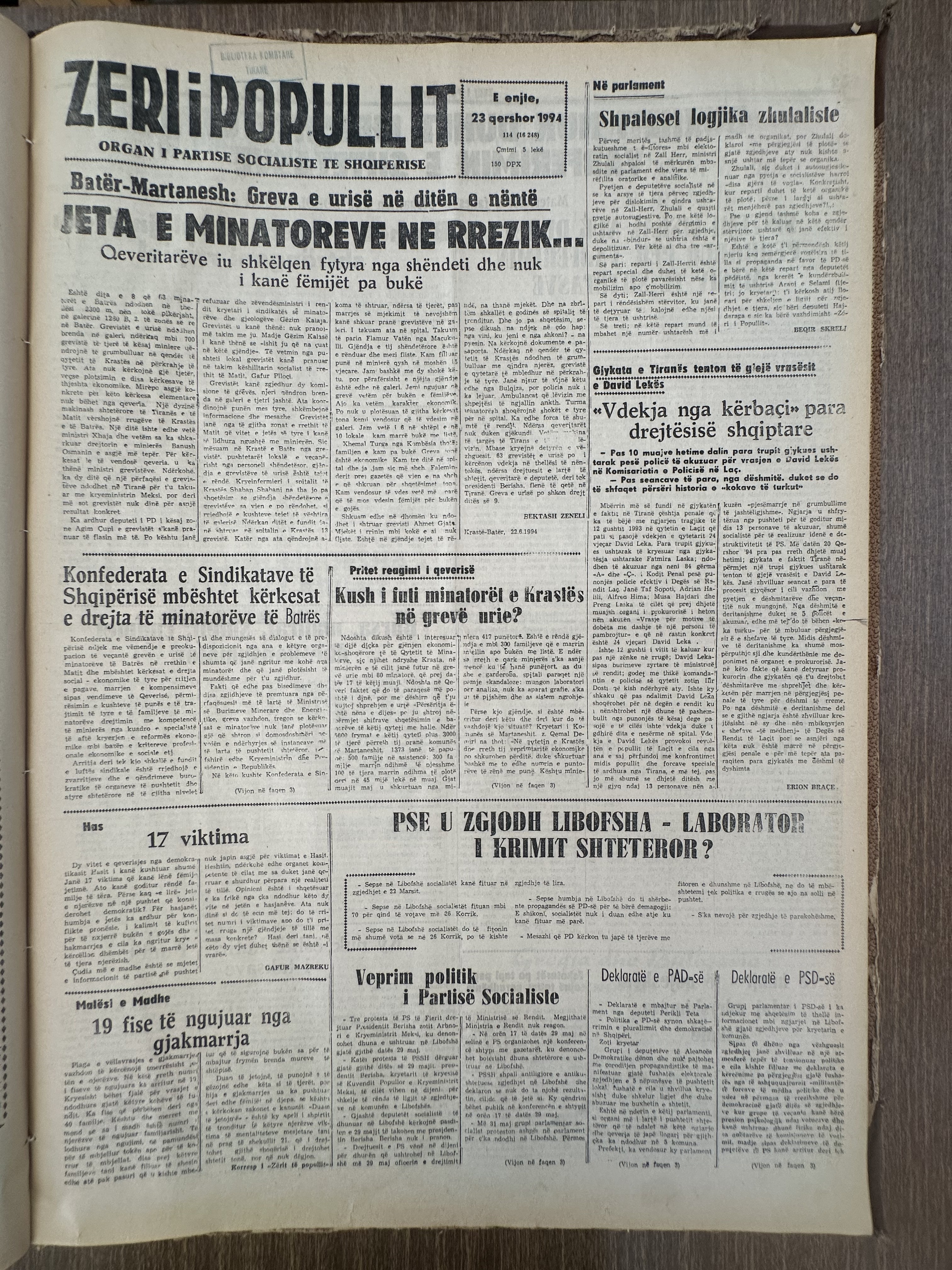 Zëri i Popullit 1994-06-23