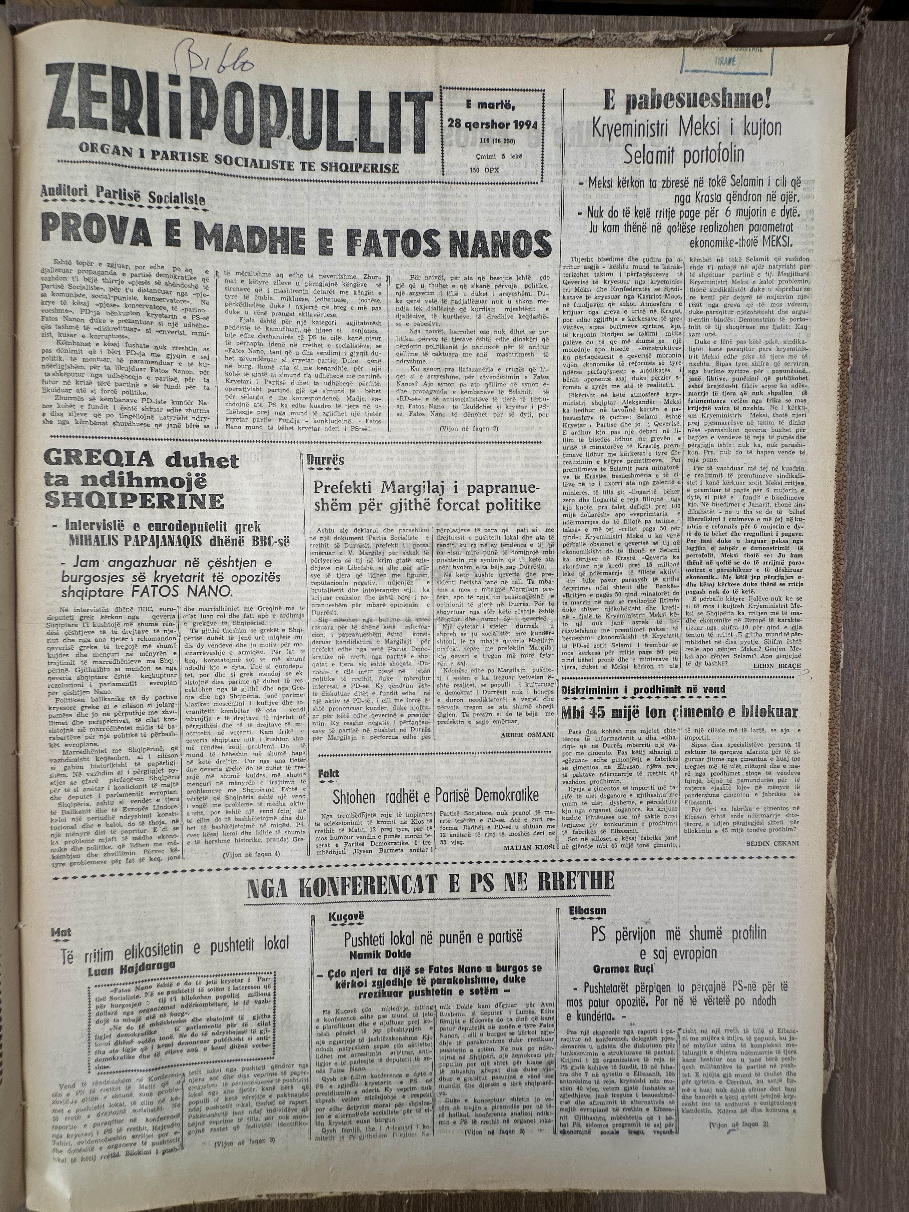 Zëri i Popullit 1994-06-28
