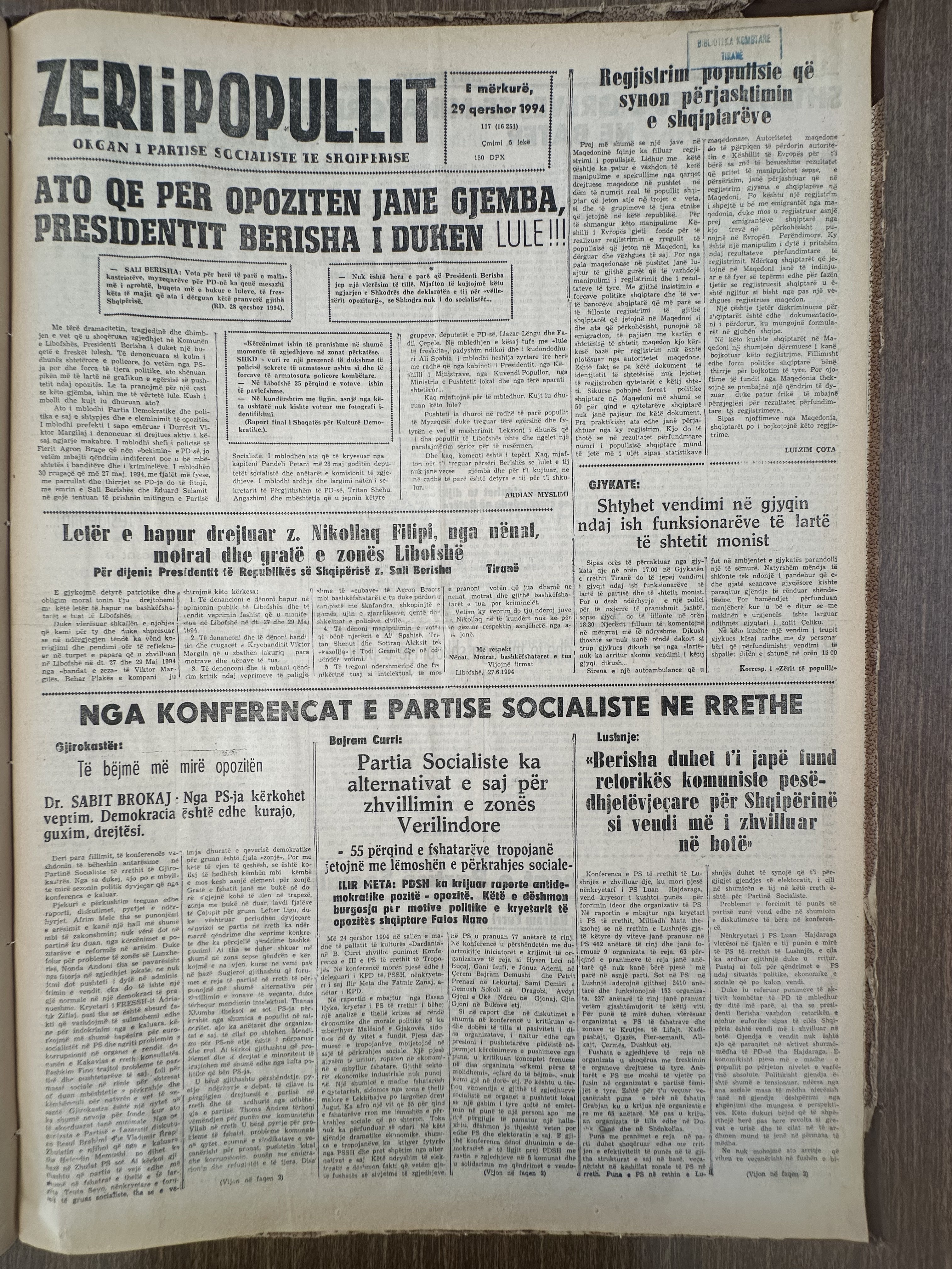 Zëri i Popullit 1994-06-29