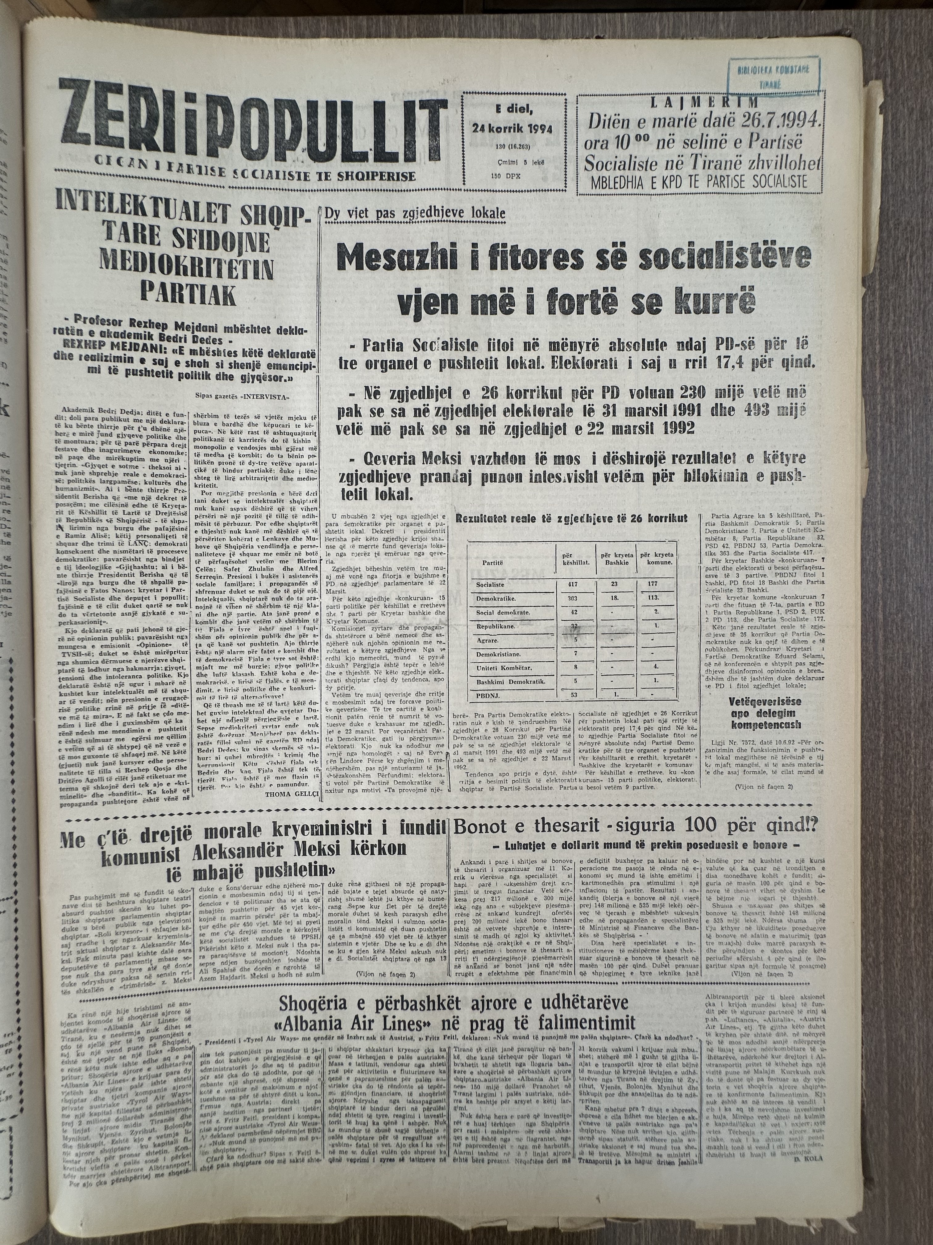Zëri i Popullit 1994-07-24
