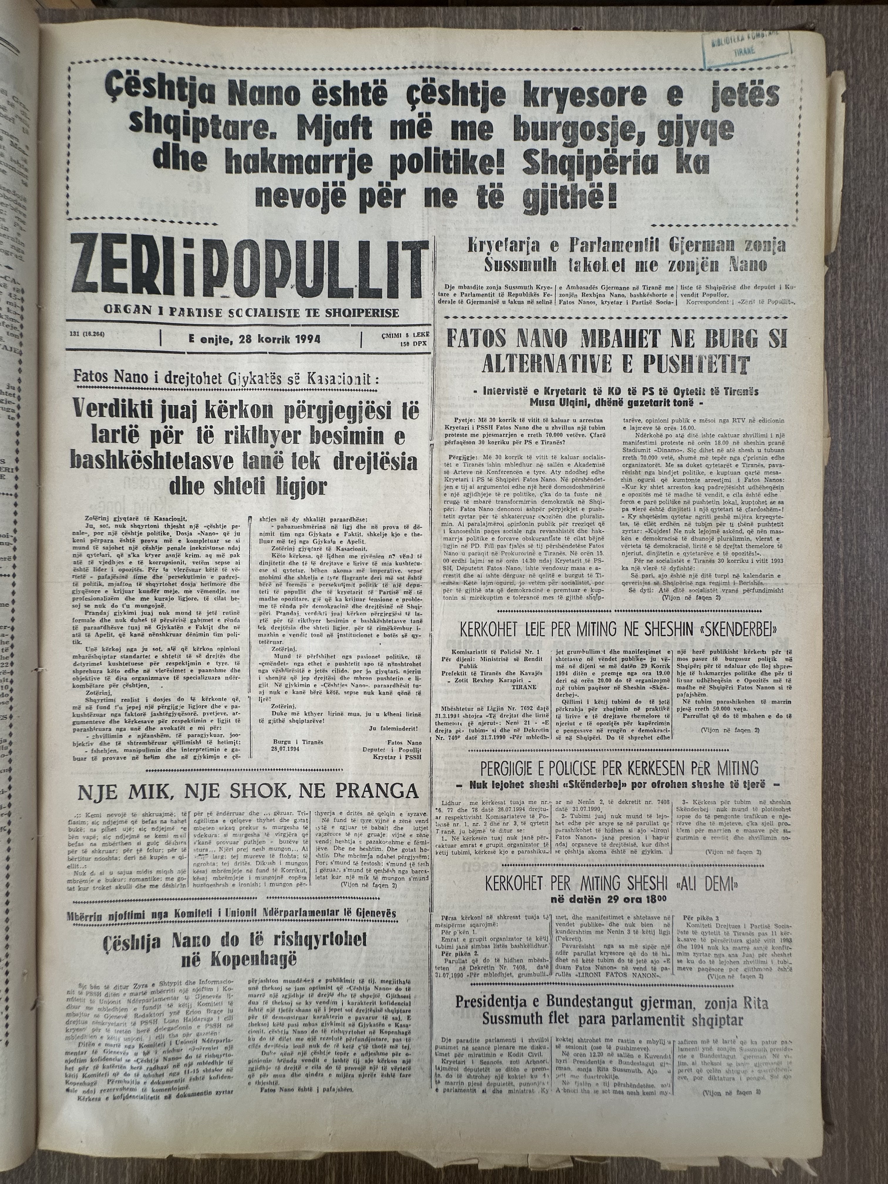 Zëri i Popullit 1994-07-28