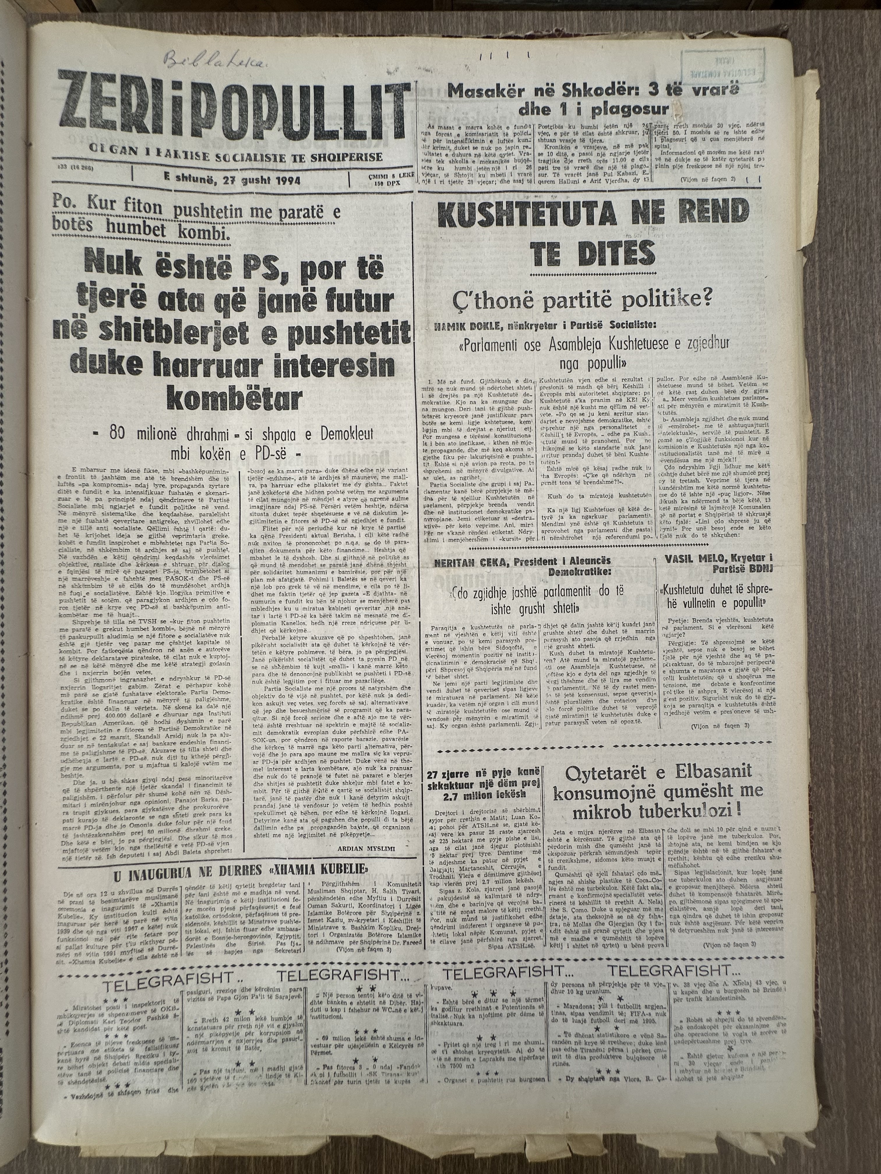 Zëri i Popullit 1994-08-27