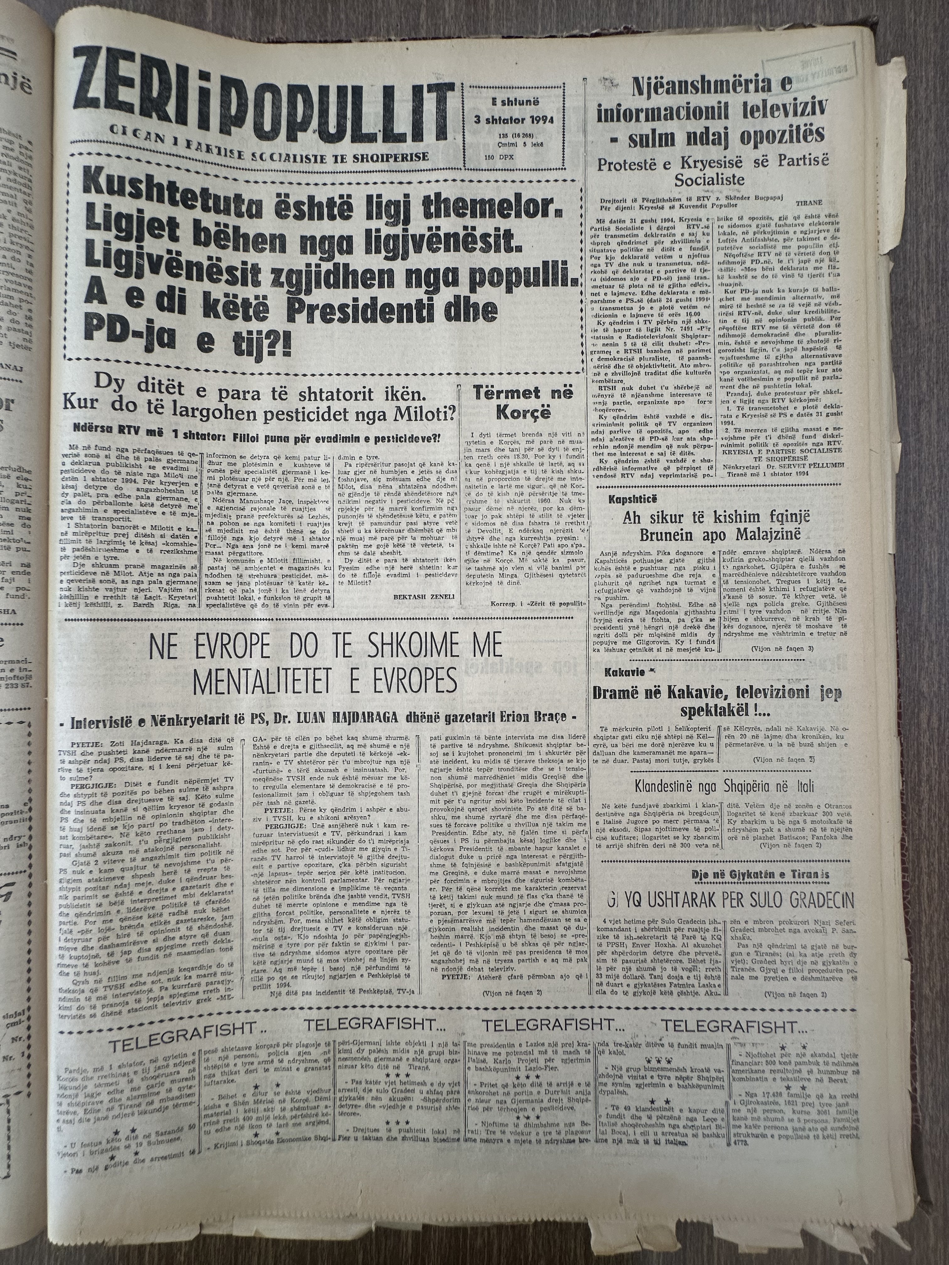 Zëri i Popullit 1994-09-03