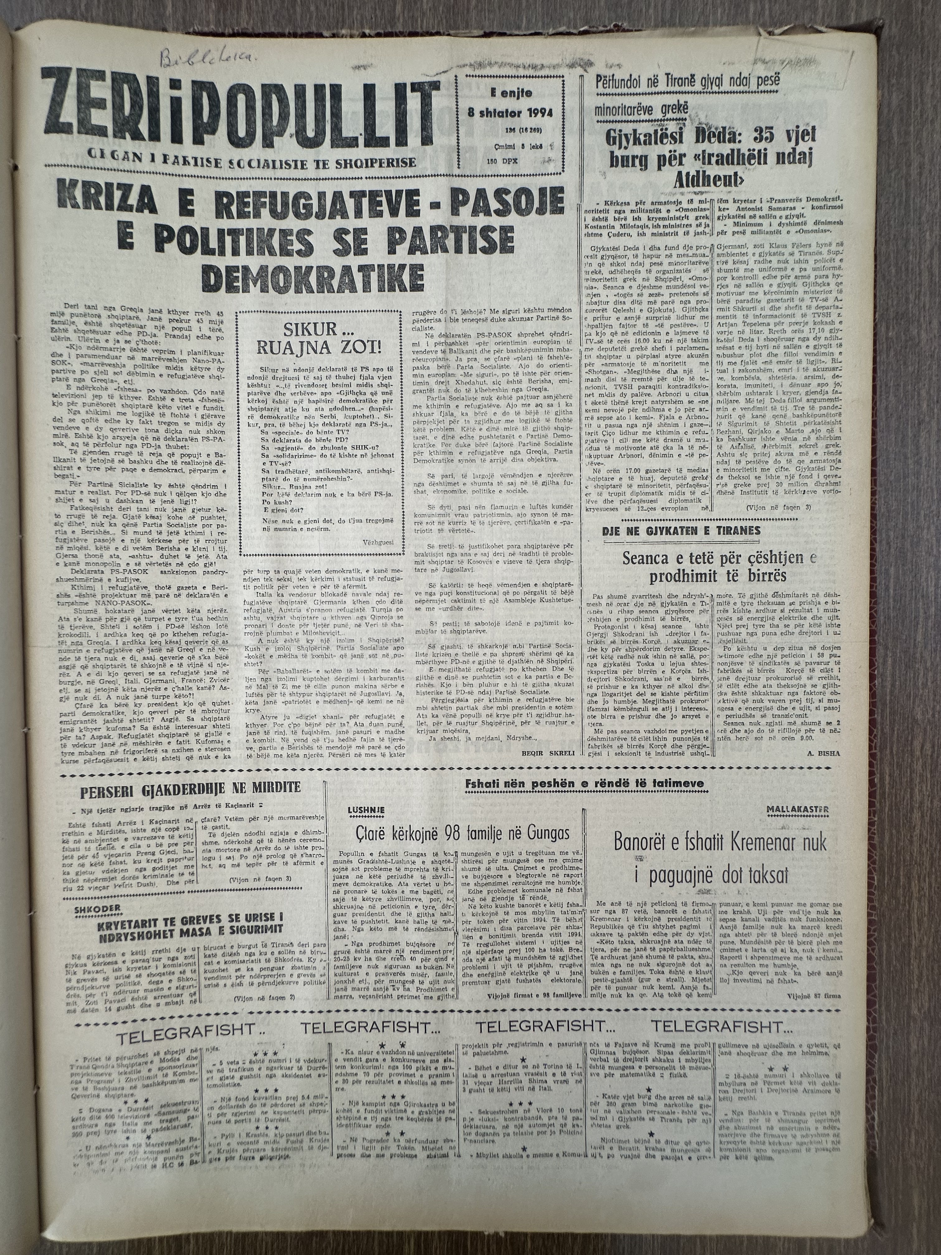 Zëri i Popullit 1992-09-08