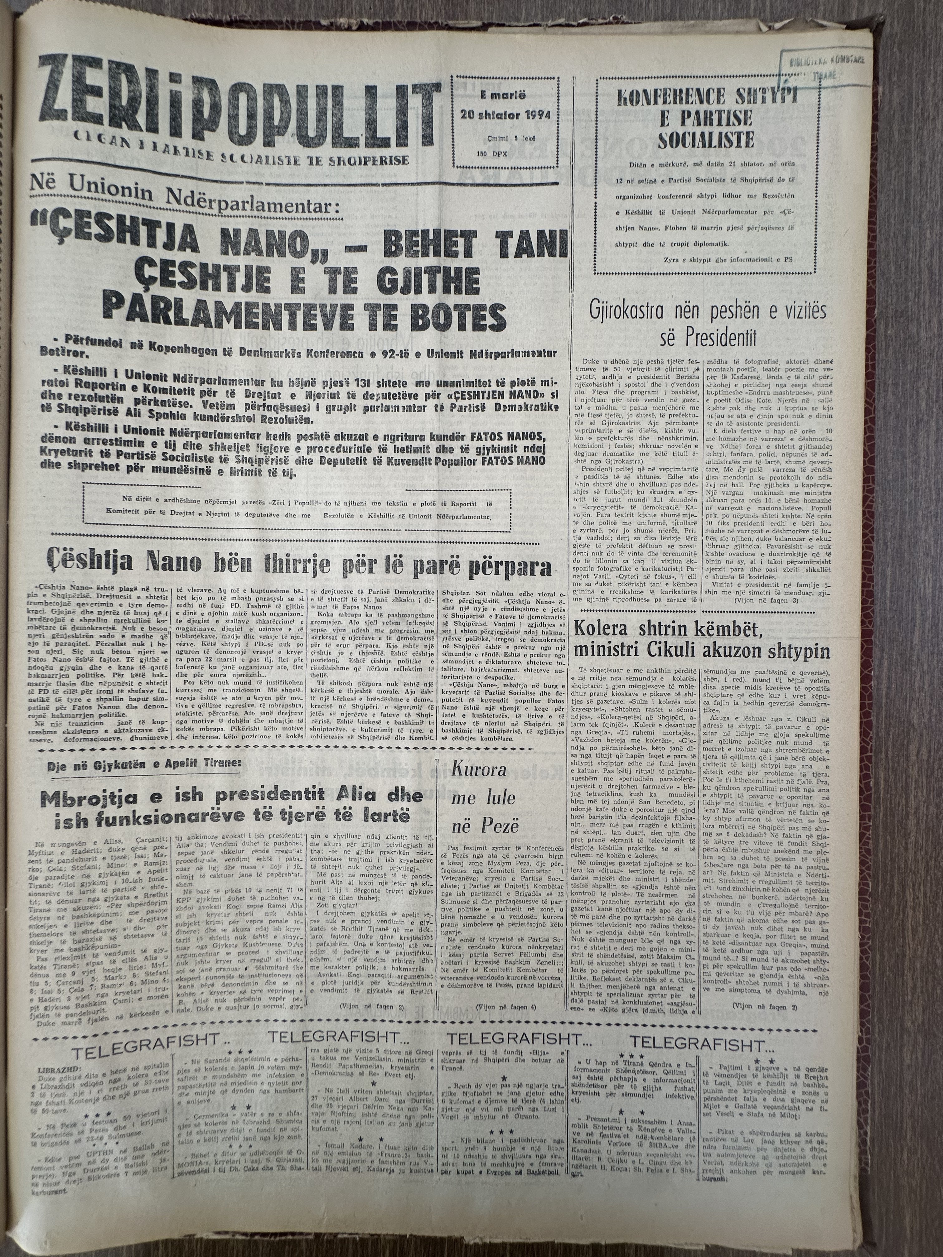 Zëri i Popullit 1994-09-20