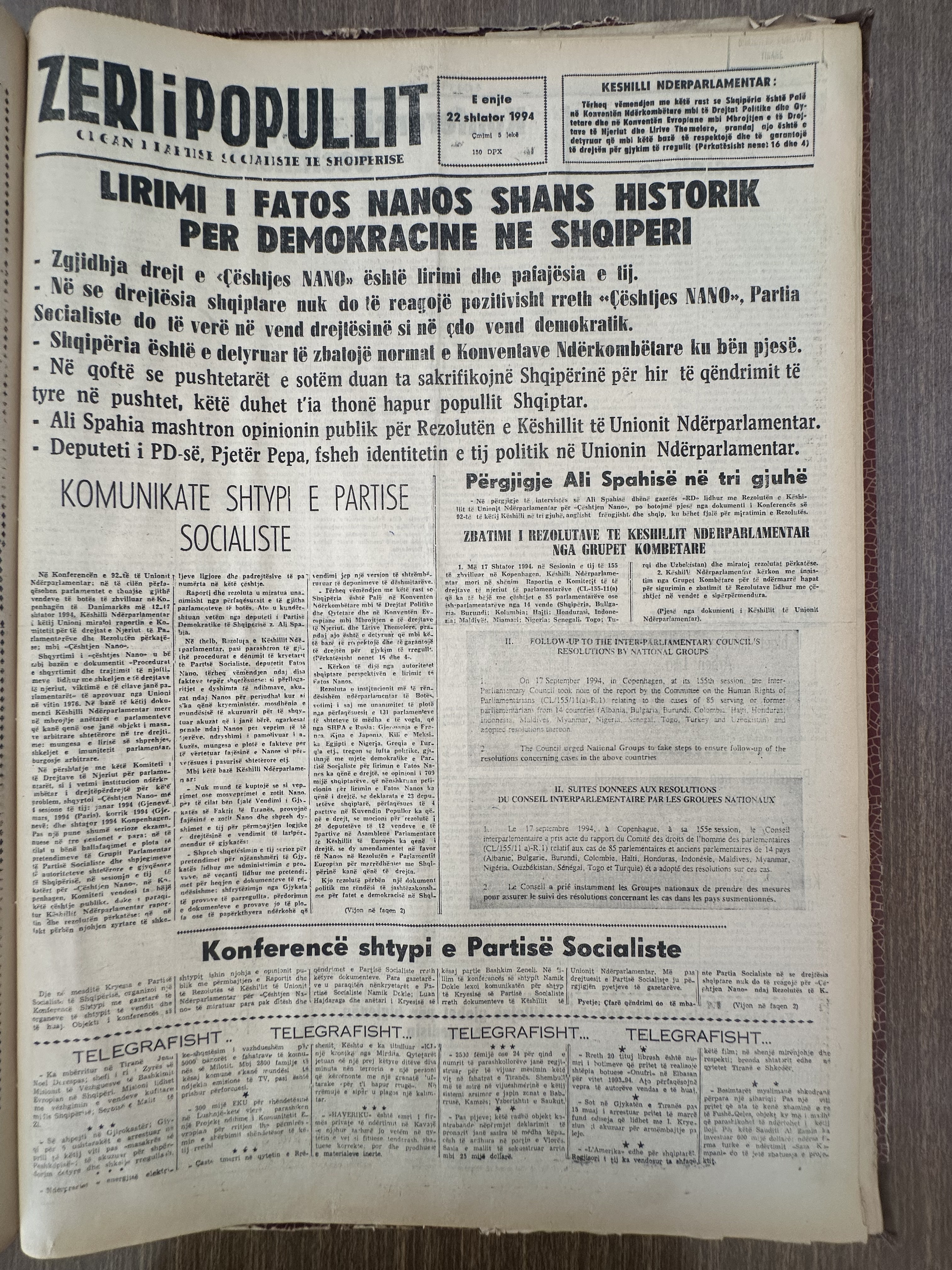 Zëri i Popullit 1994-09-22