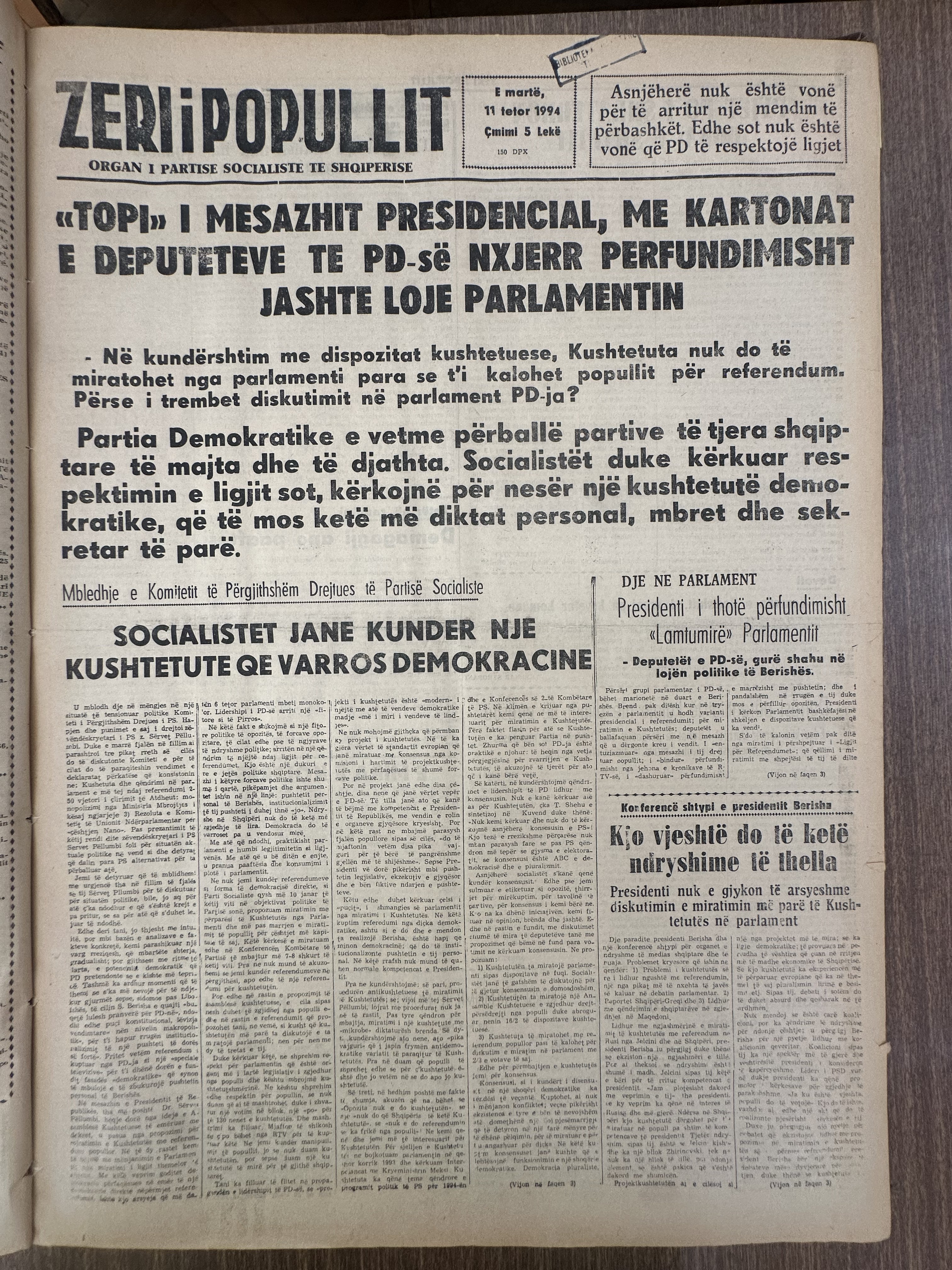 Zëri i Popullit 1994-10-11