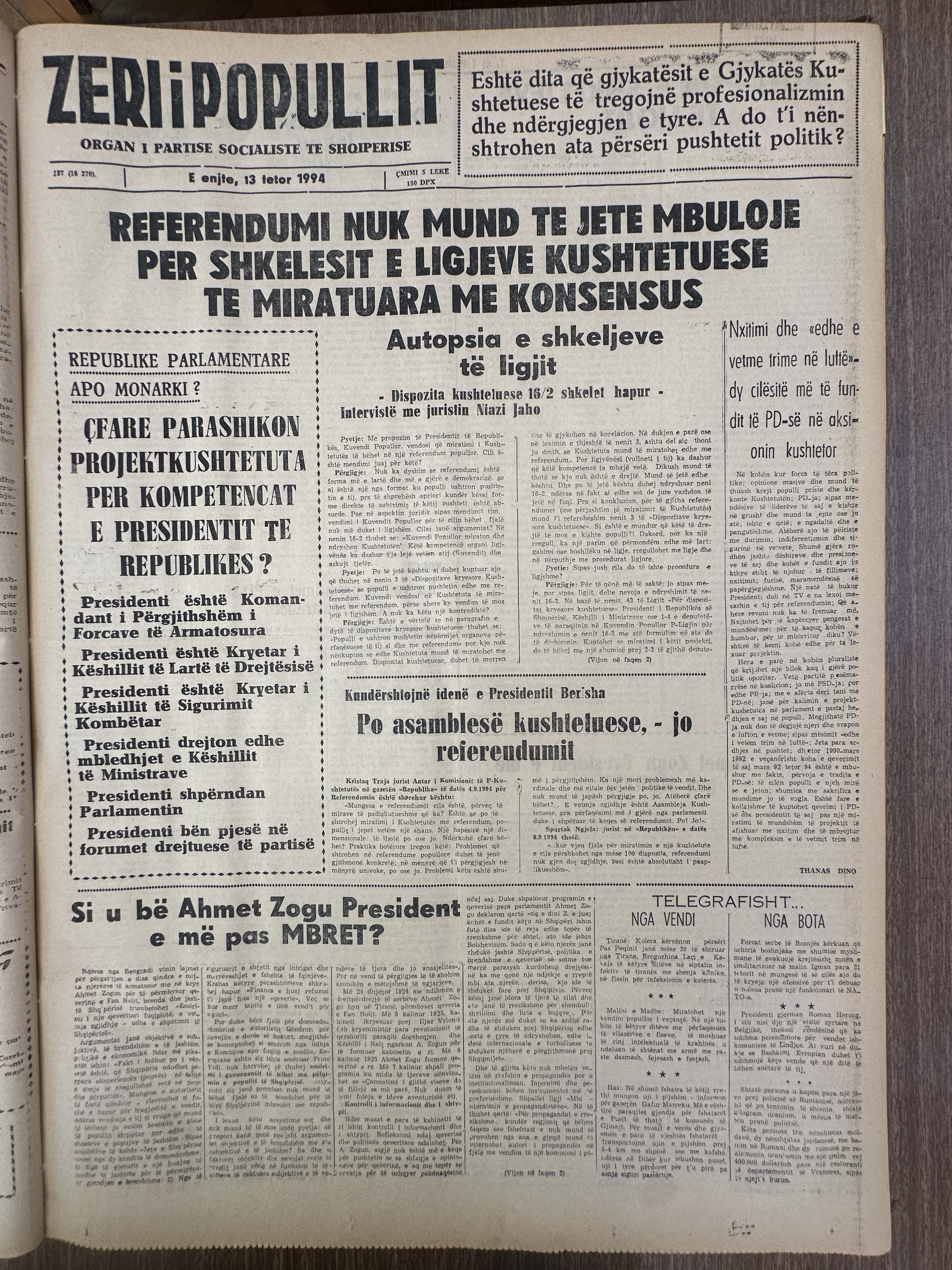 Zëri i Popullit 1994-10-13