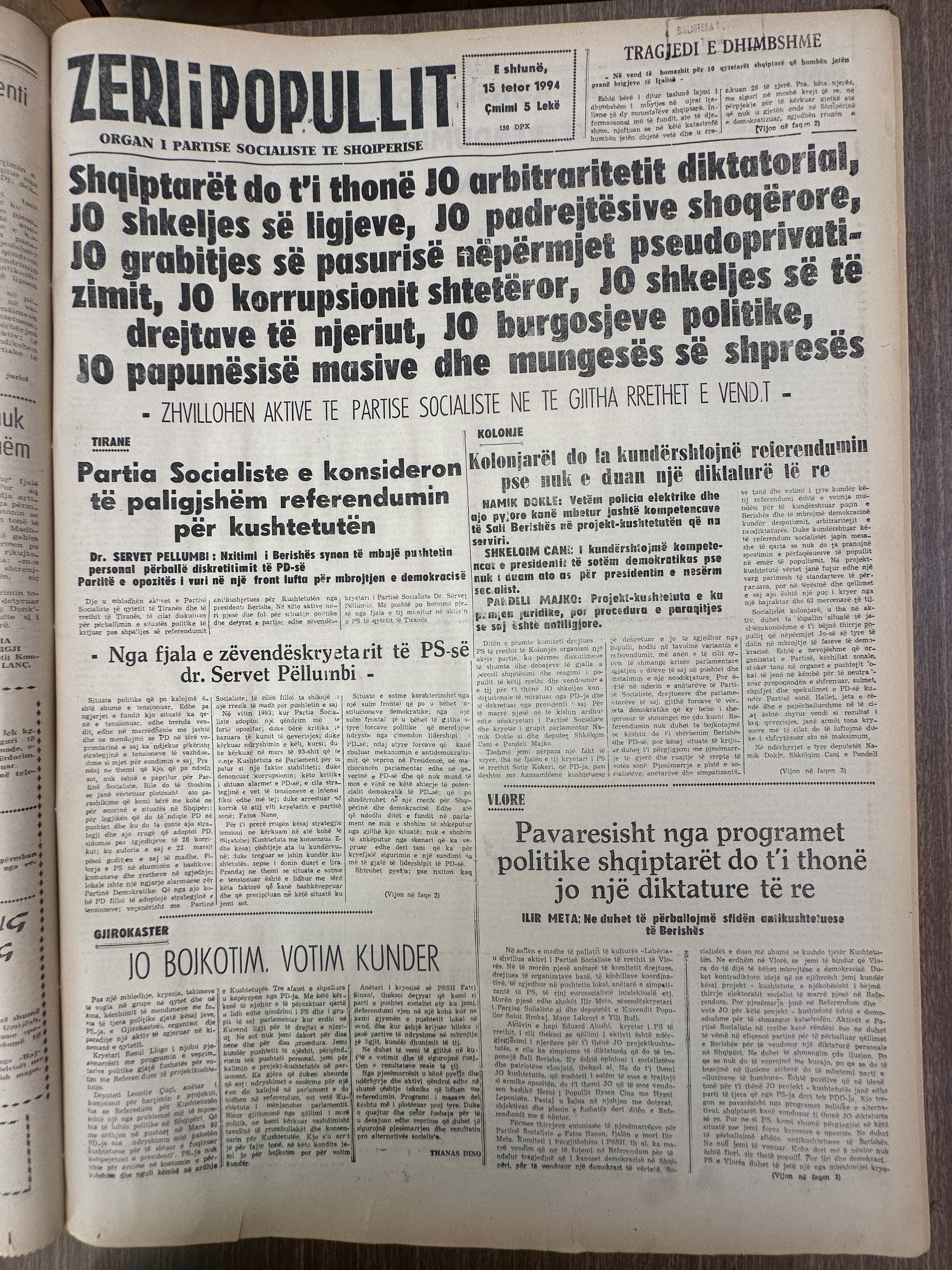 Zëri i Popullit 1994-10-15