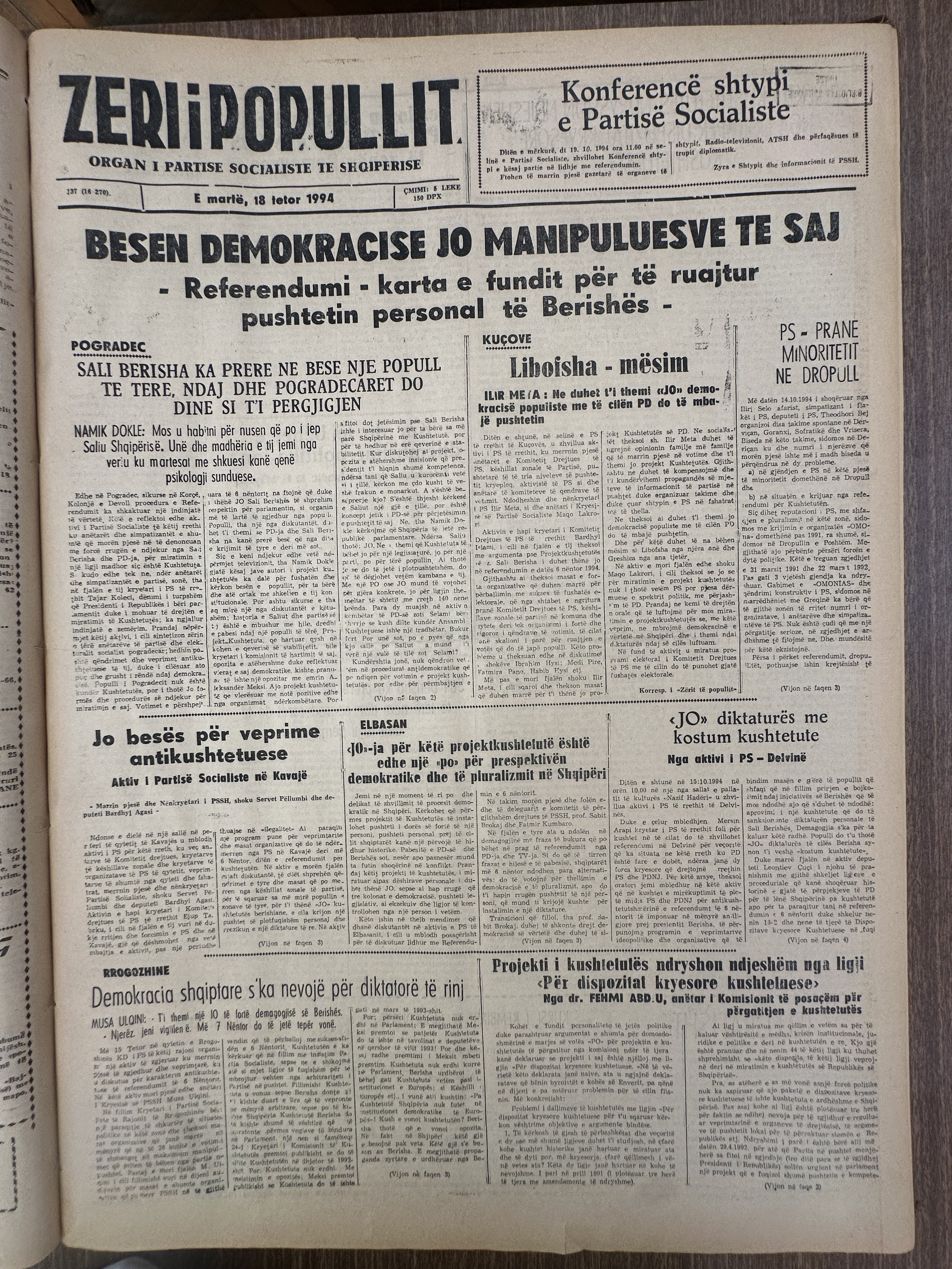 Zëri i Popullit 1994-10-18