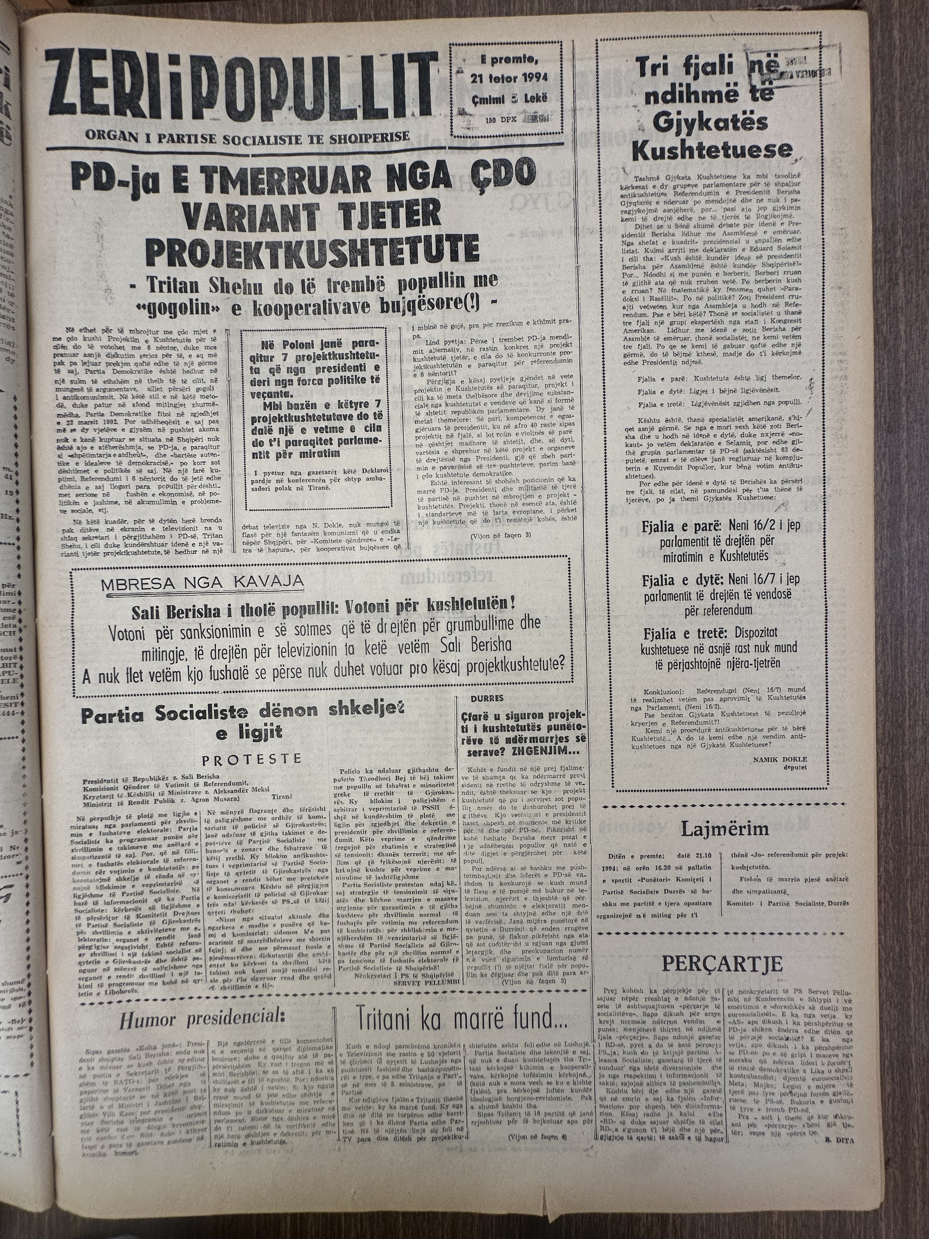 Zëri i Popullit 1994-10-21