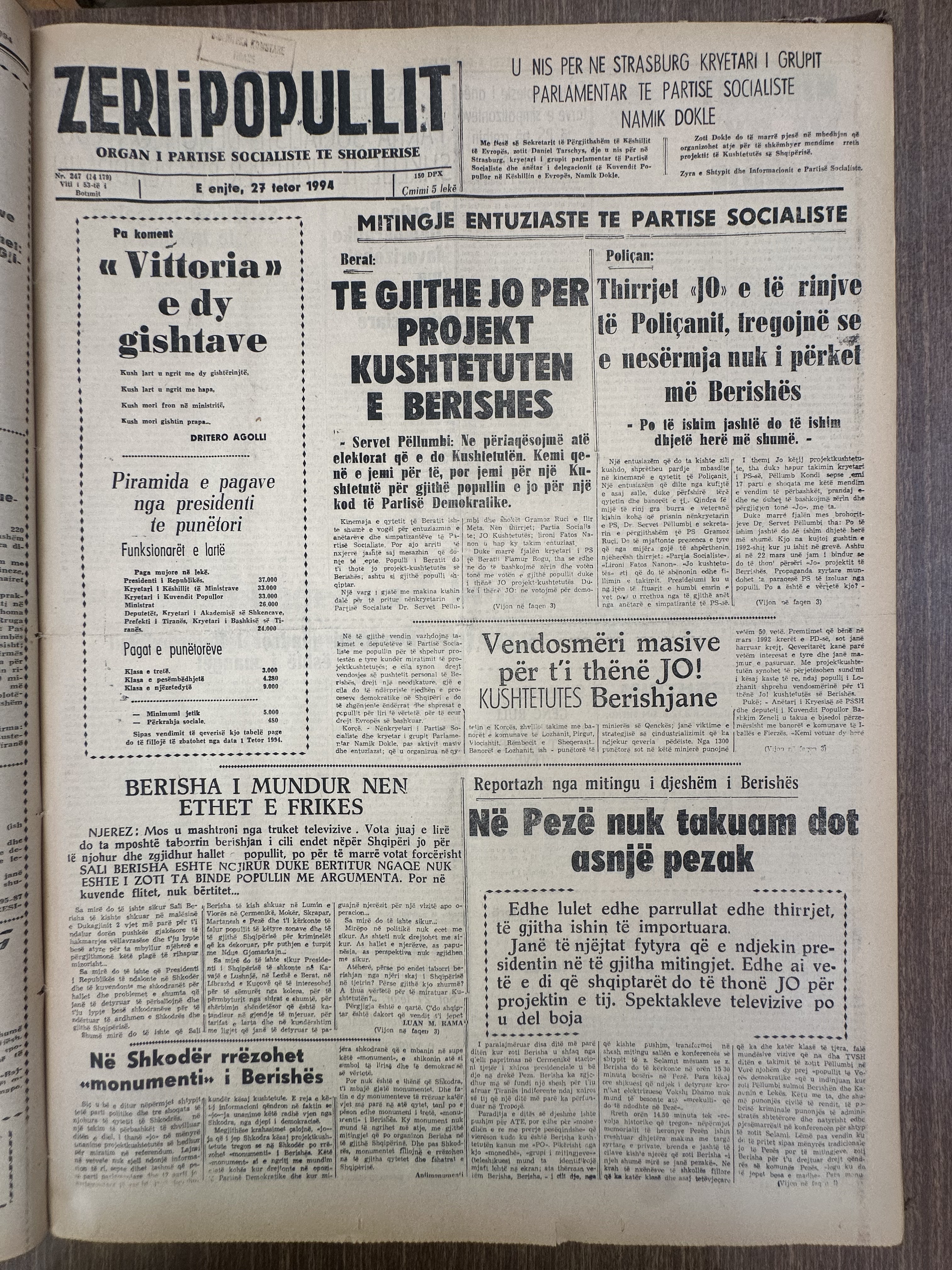 Zëri i Popullit 1994-10-27