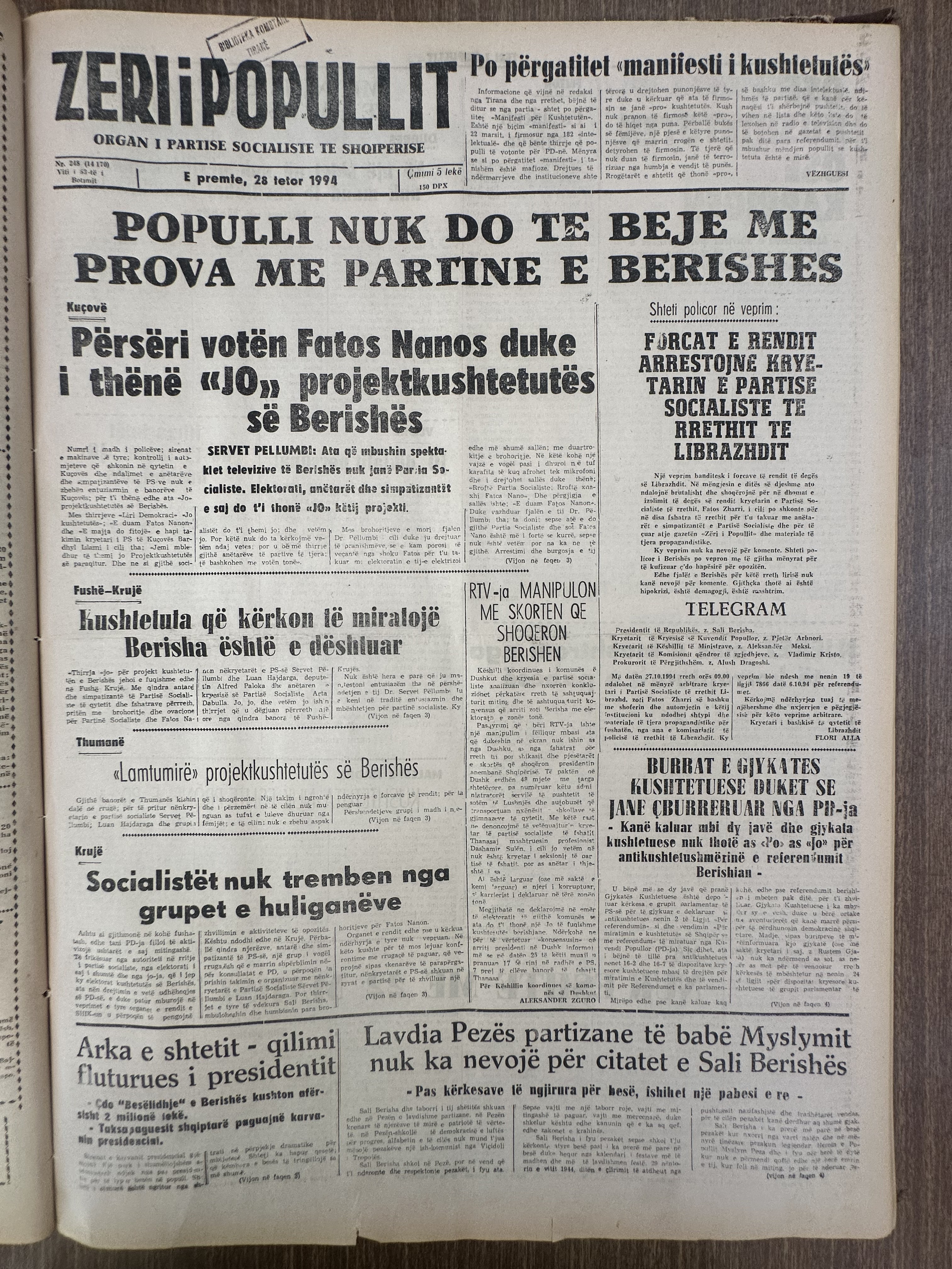 Zëri i Popullit 1994-10-28