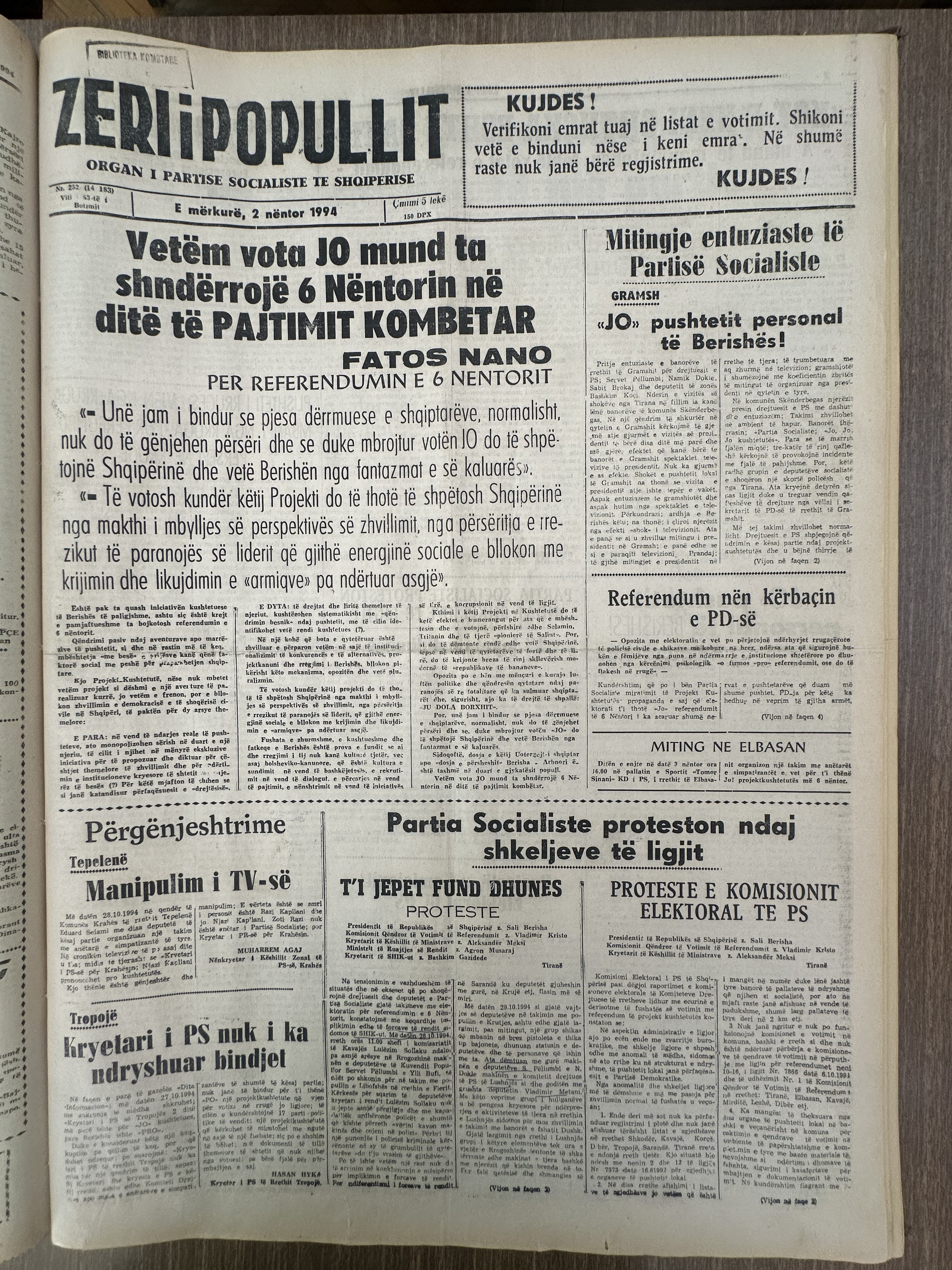 Zëri i Popullit 1994-11-02