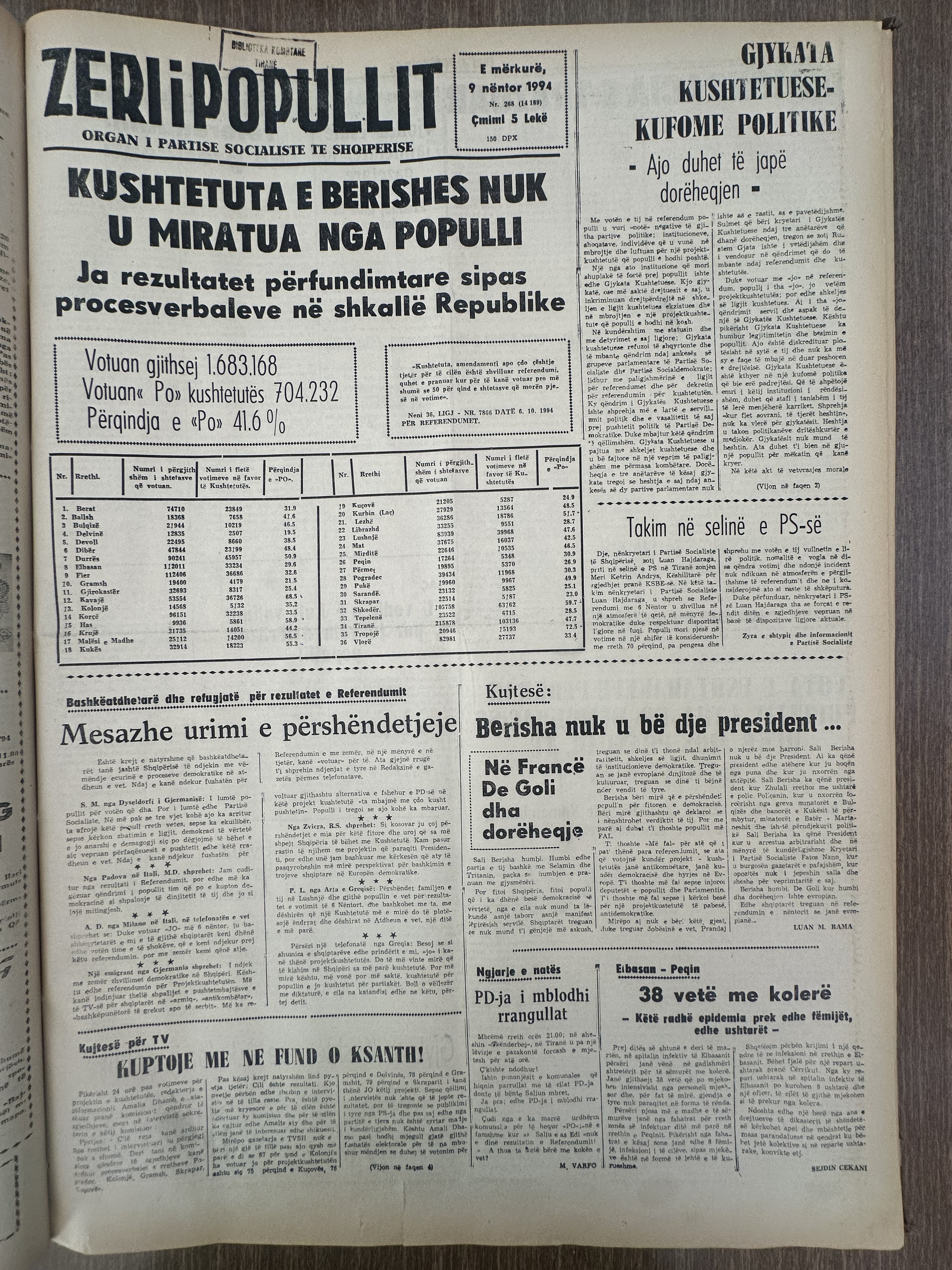 Zëri i Popullit 1992-11-09