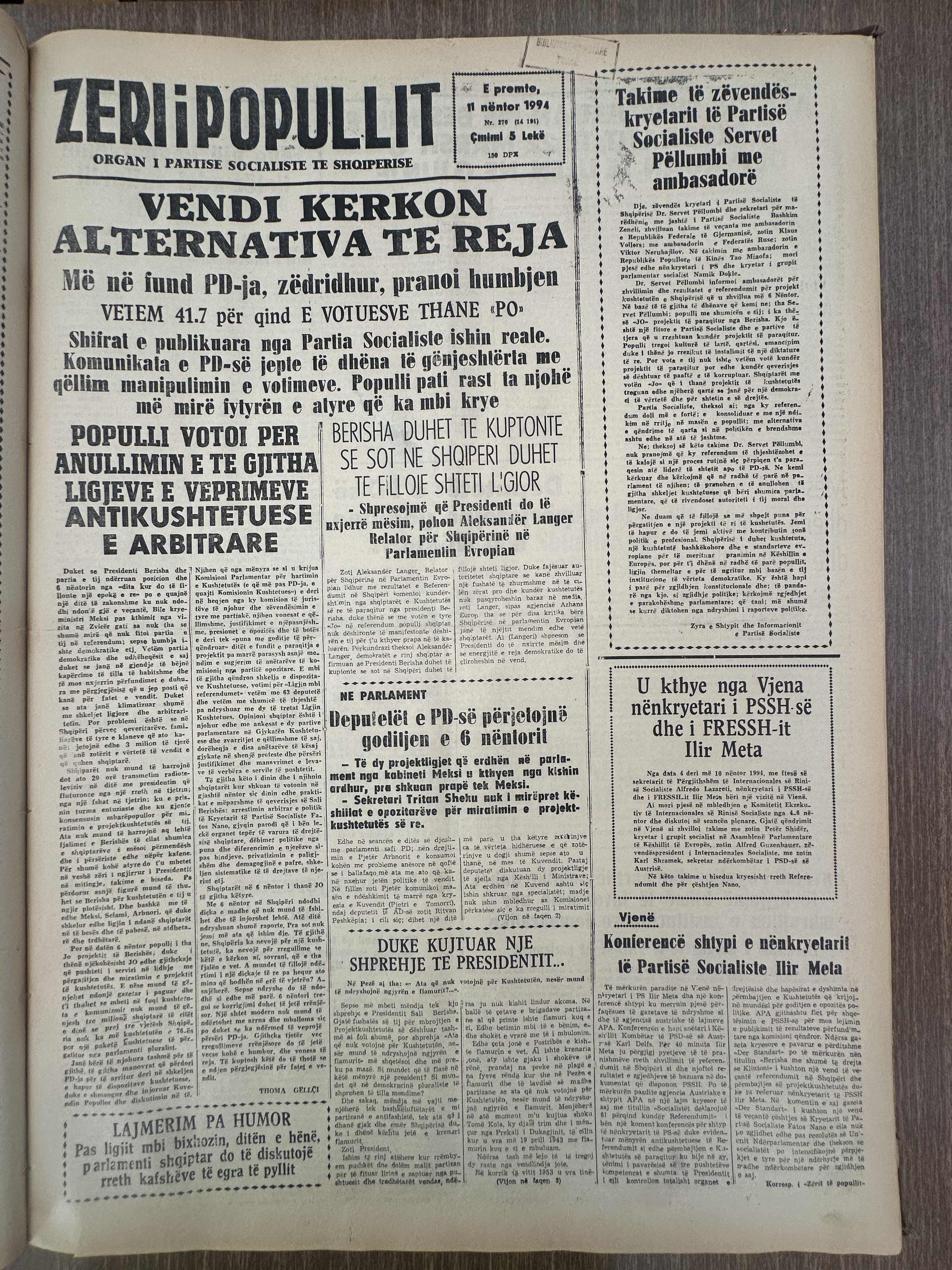 Zëri i Popullit 1994-11-11