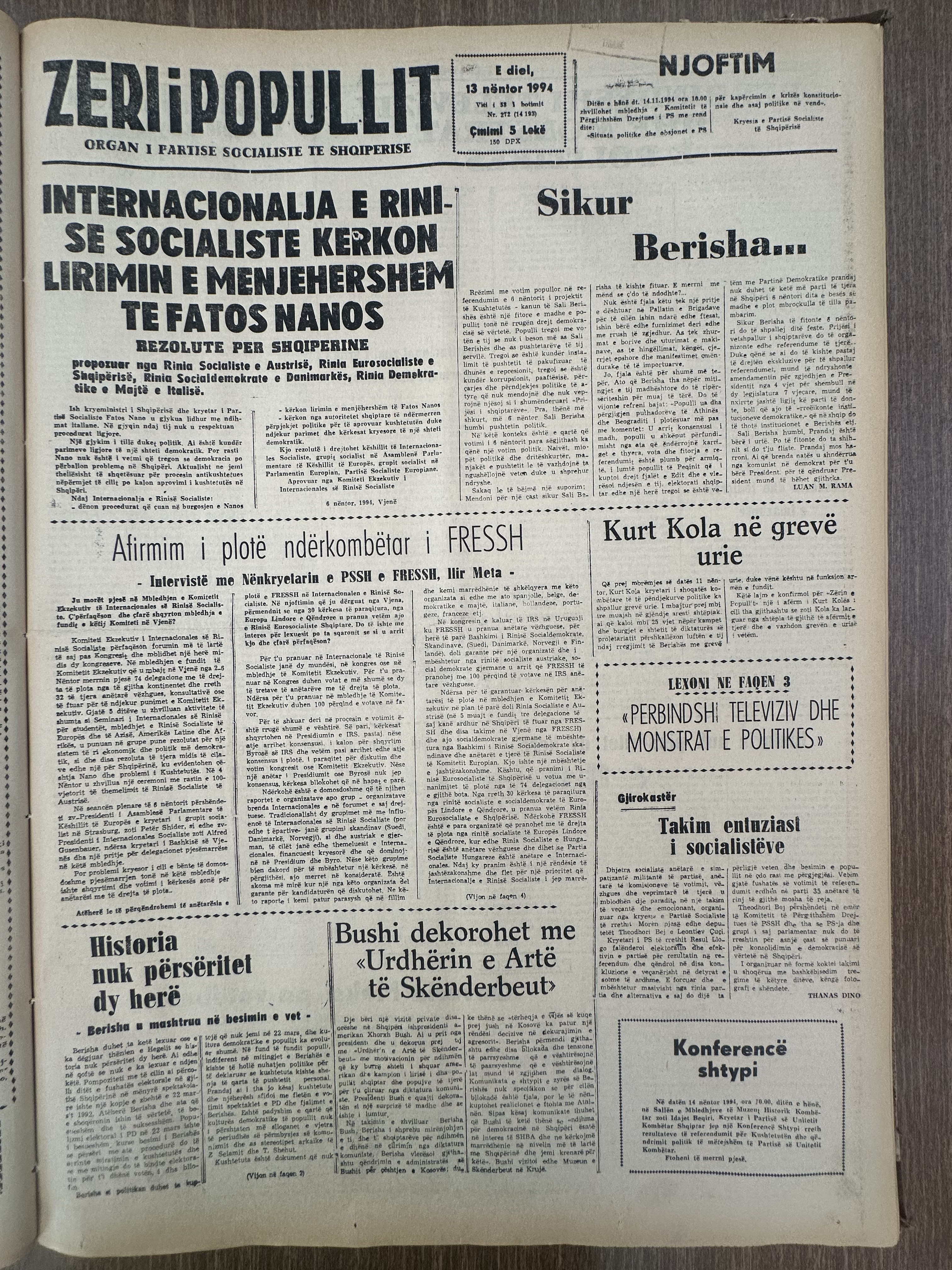 Zëri i Popullit 1994-11-13