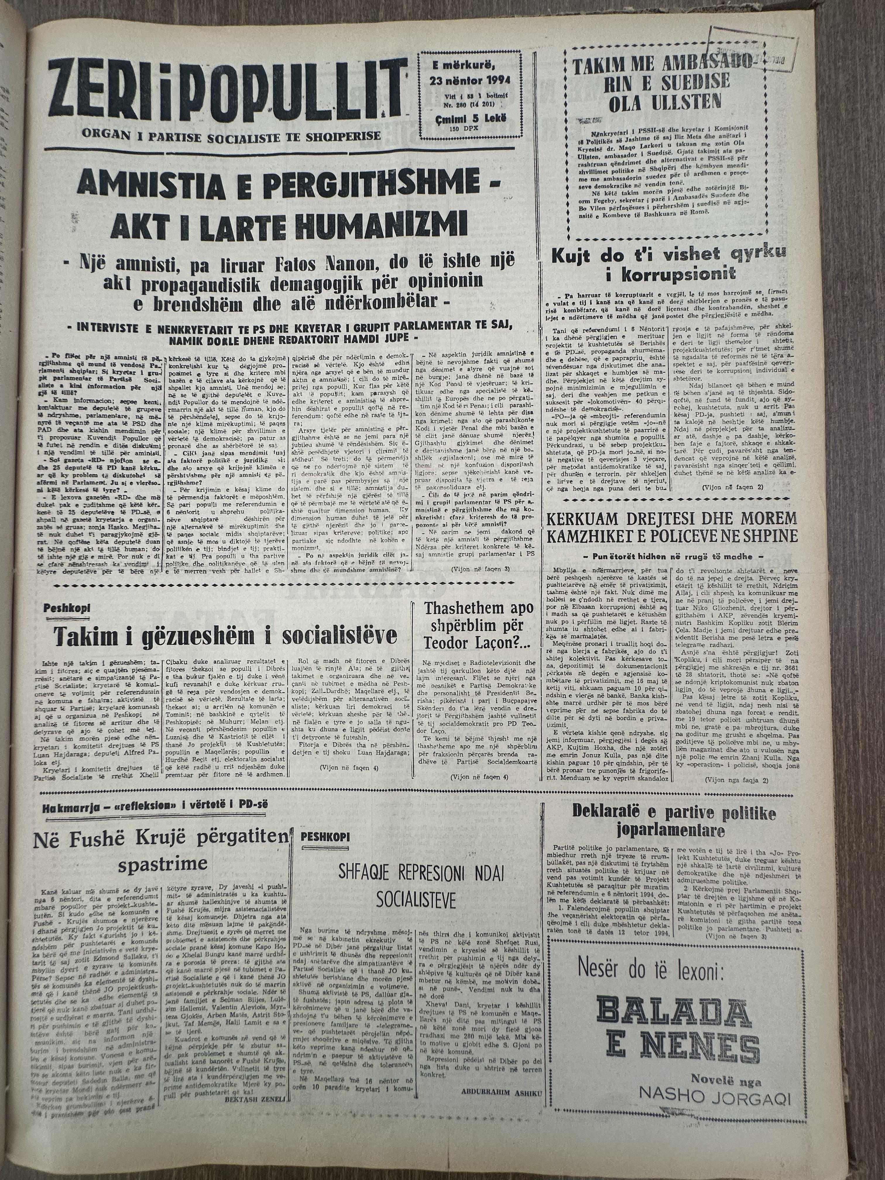 Zëri i Popullit 1994-11-23