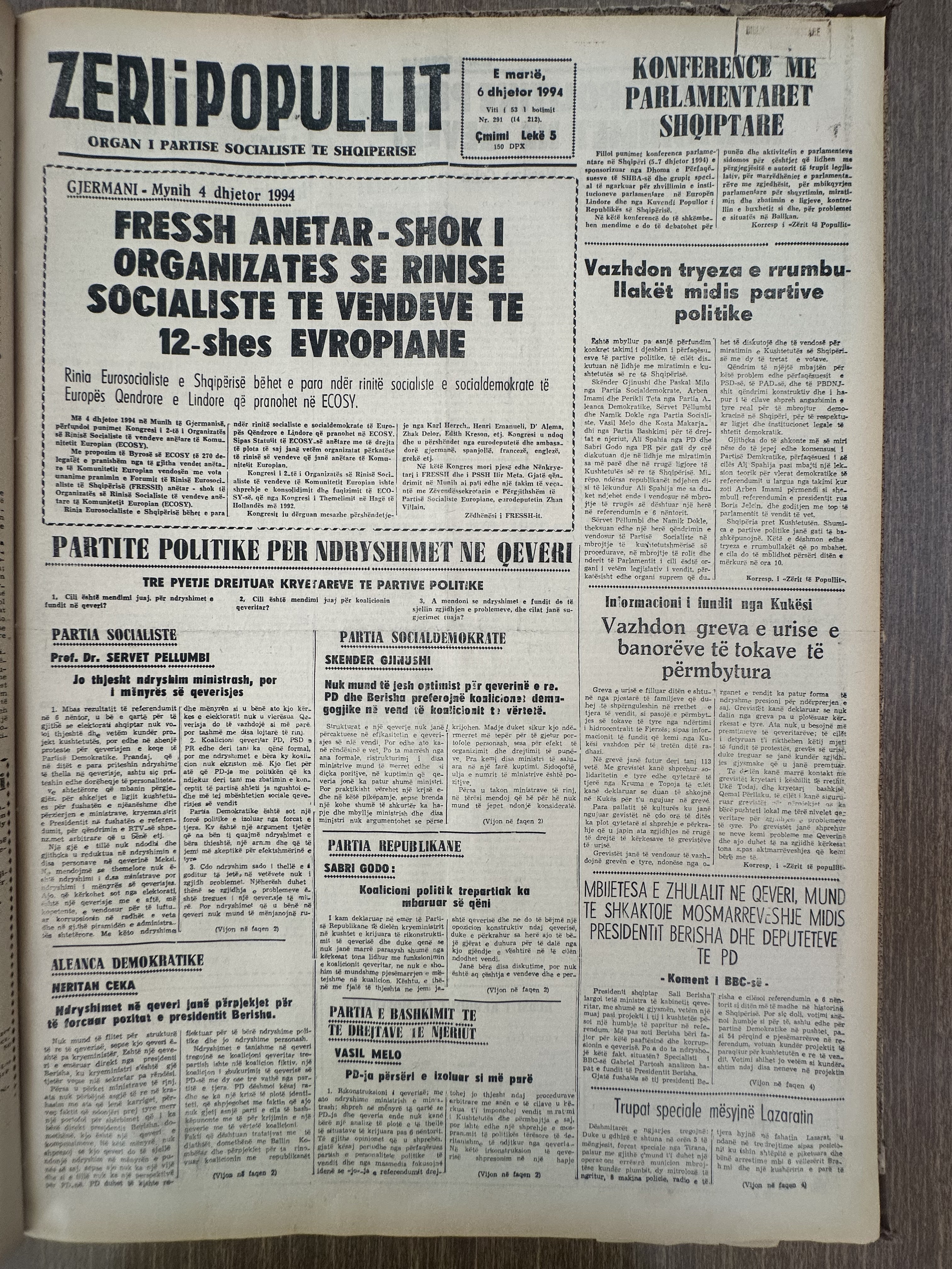 Zëri i Popullit 1994-12-06