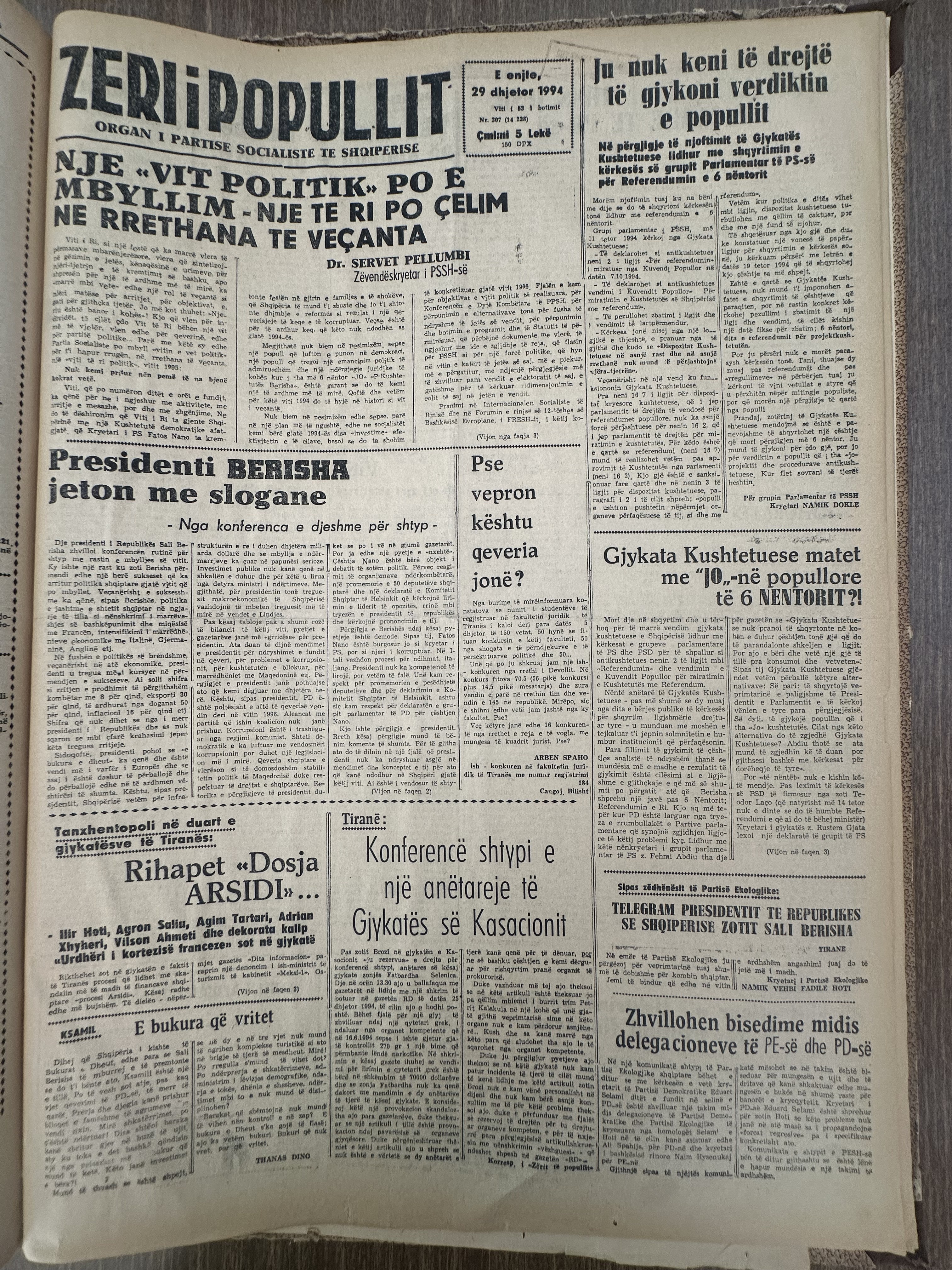 Zëri i Popullit 1994-12-29