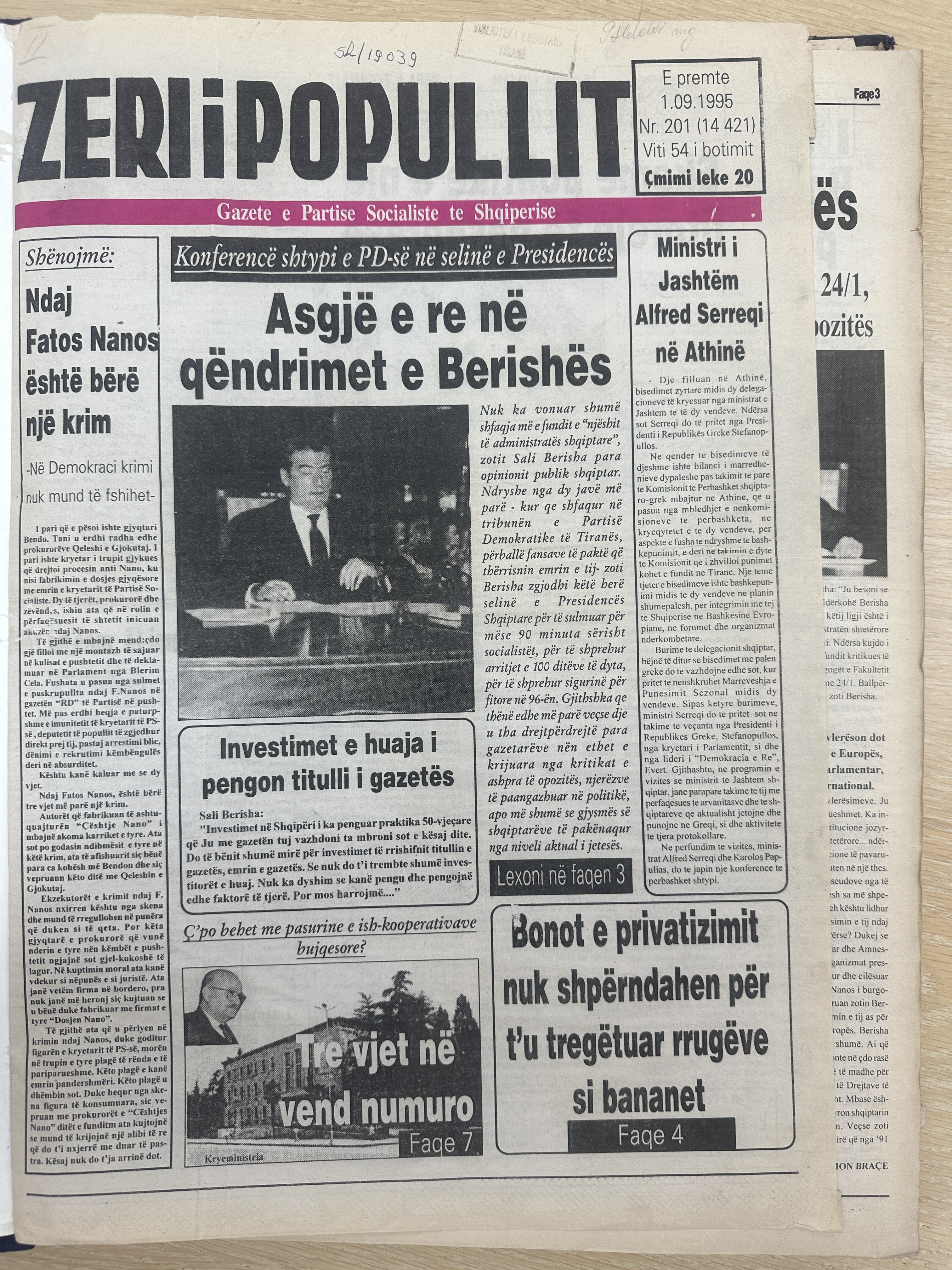 Zëri i Popullit 1995-09-01