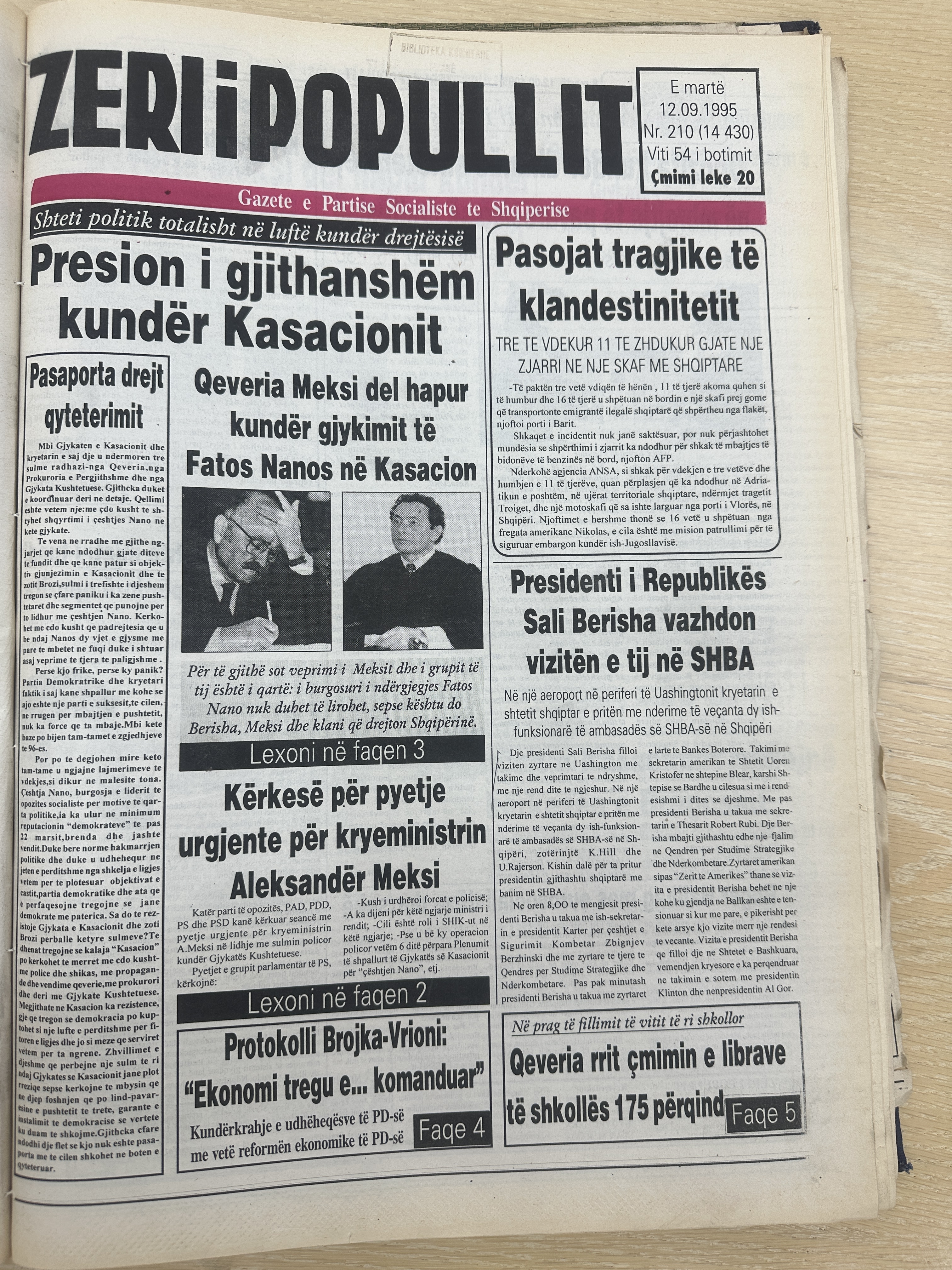 Zëri i Popullit 1995-09-12