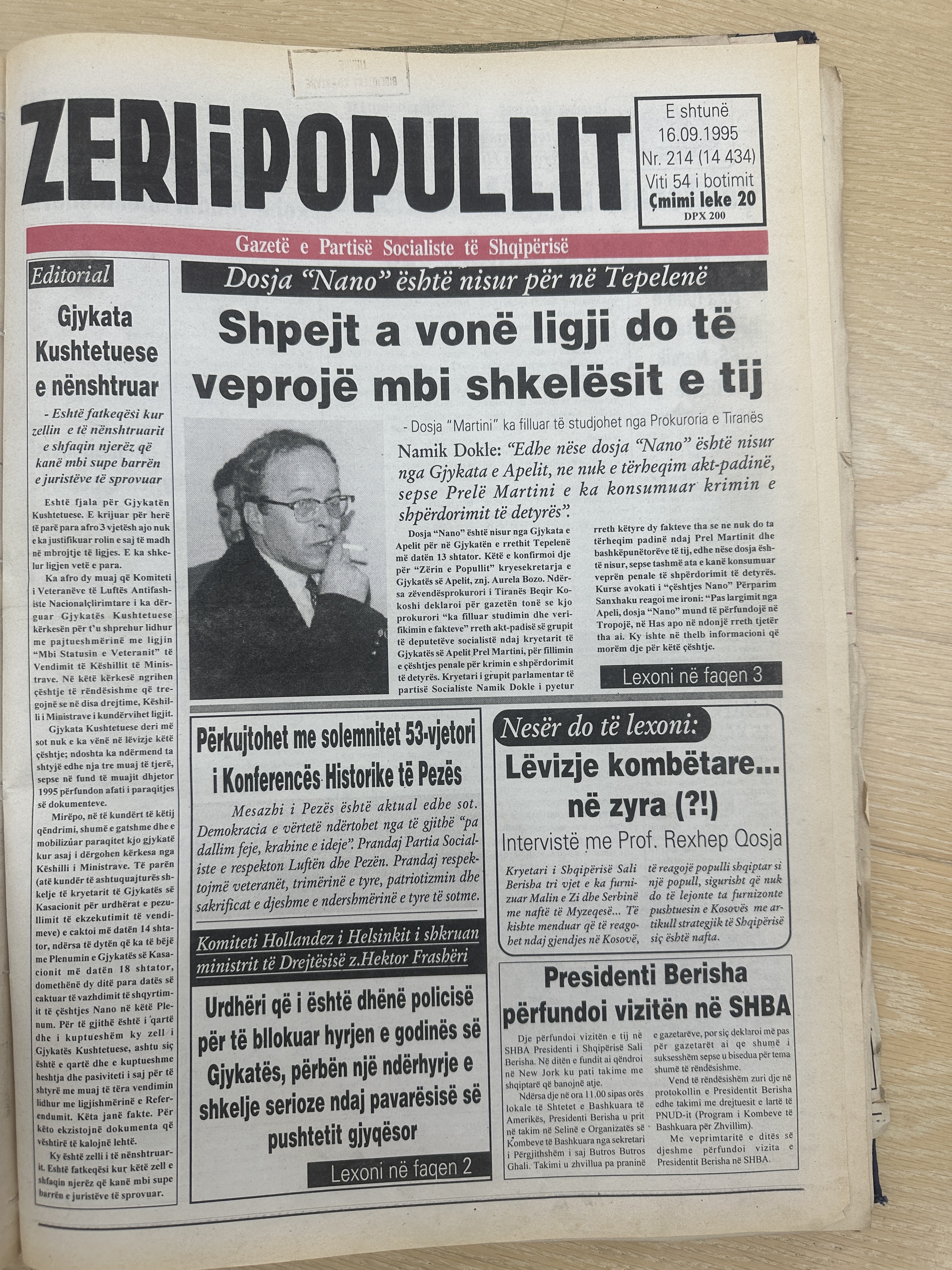 Zëri i Popullit 1995-09-16