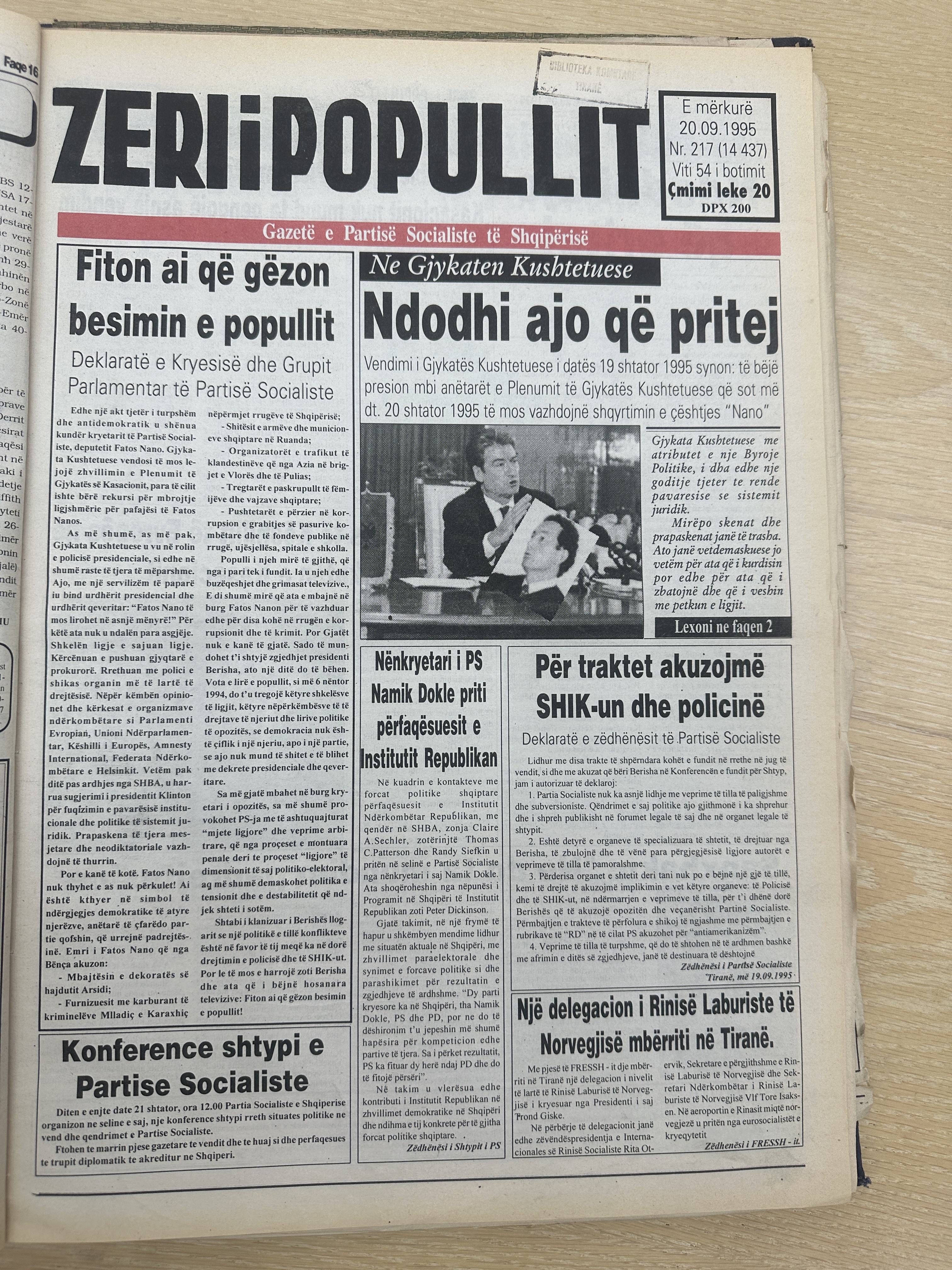 Zëri i Popullit 1995-09-20