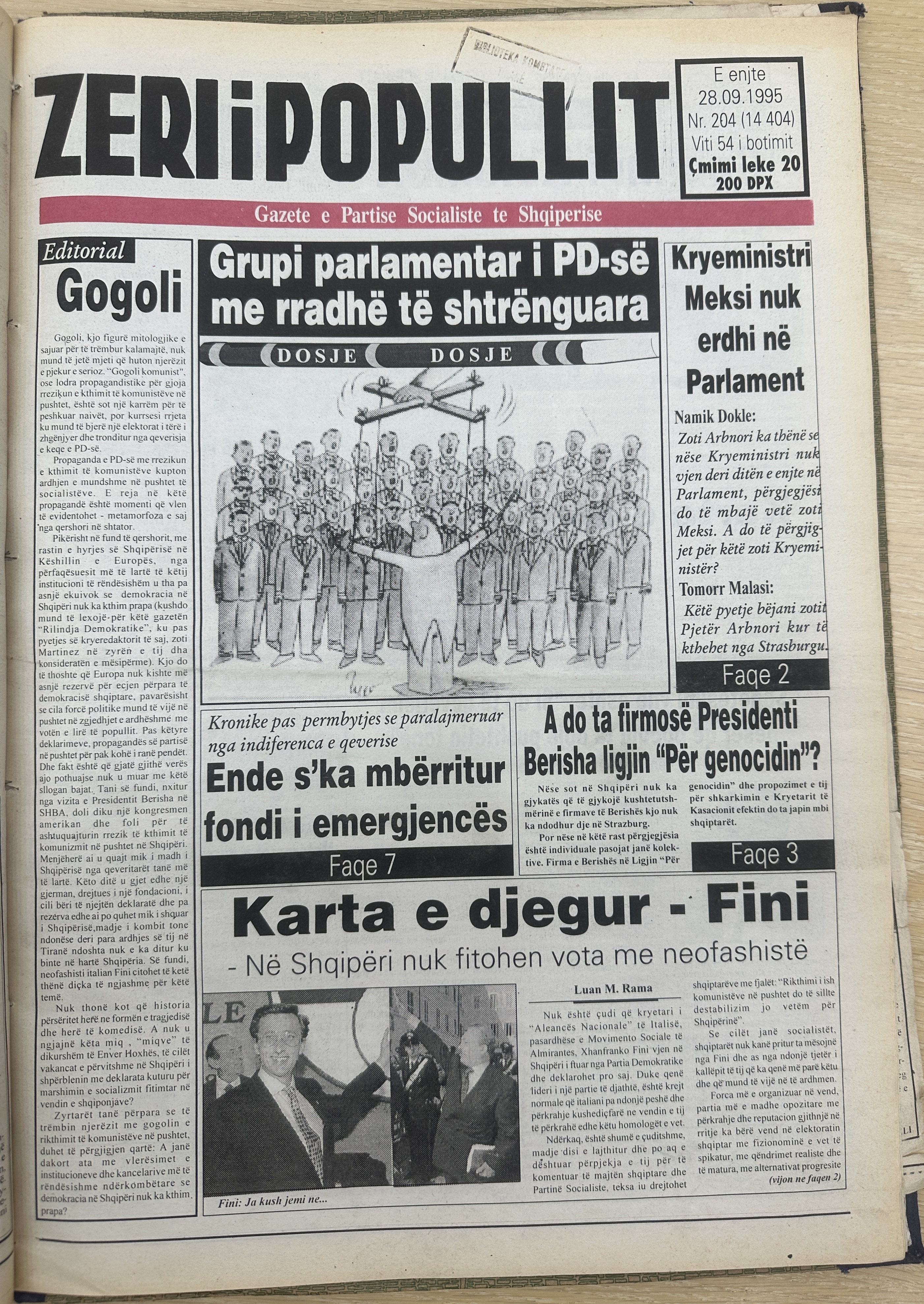 Zëri i Popullit 1995-09-28