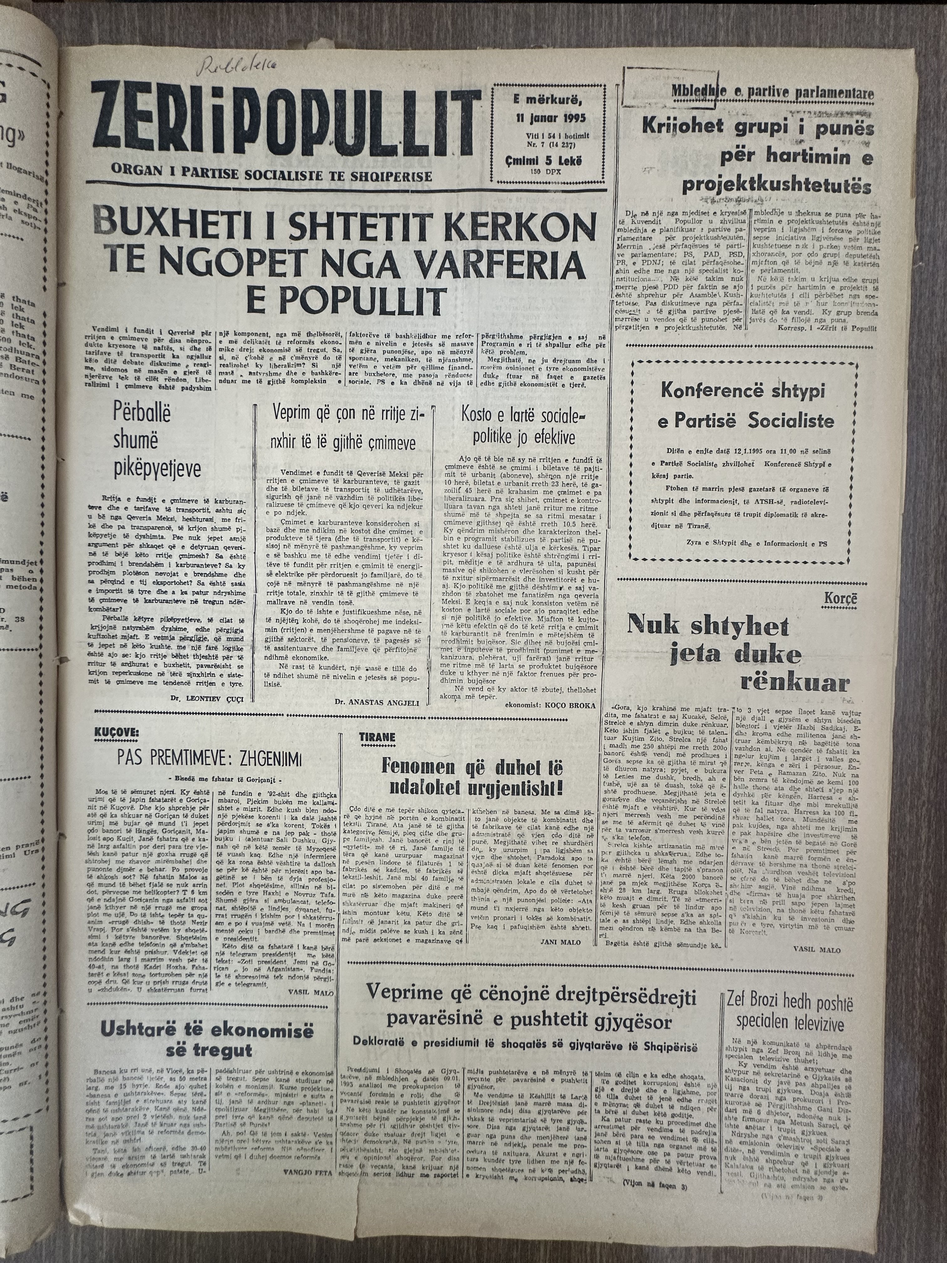 Zëri i Popullit 1995-01-11