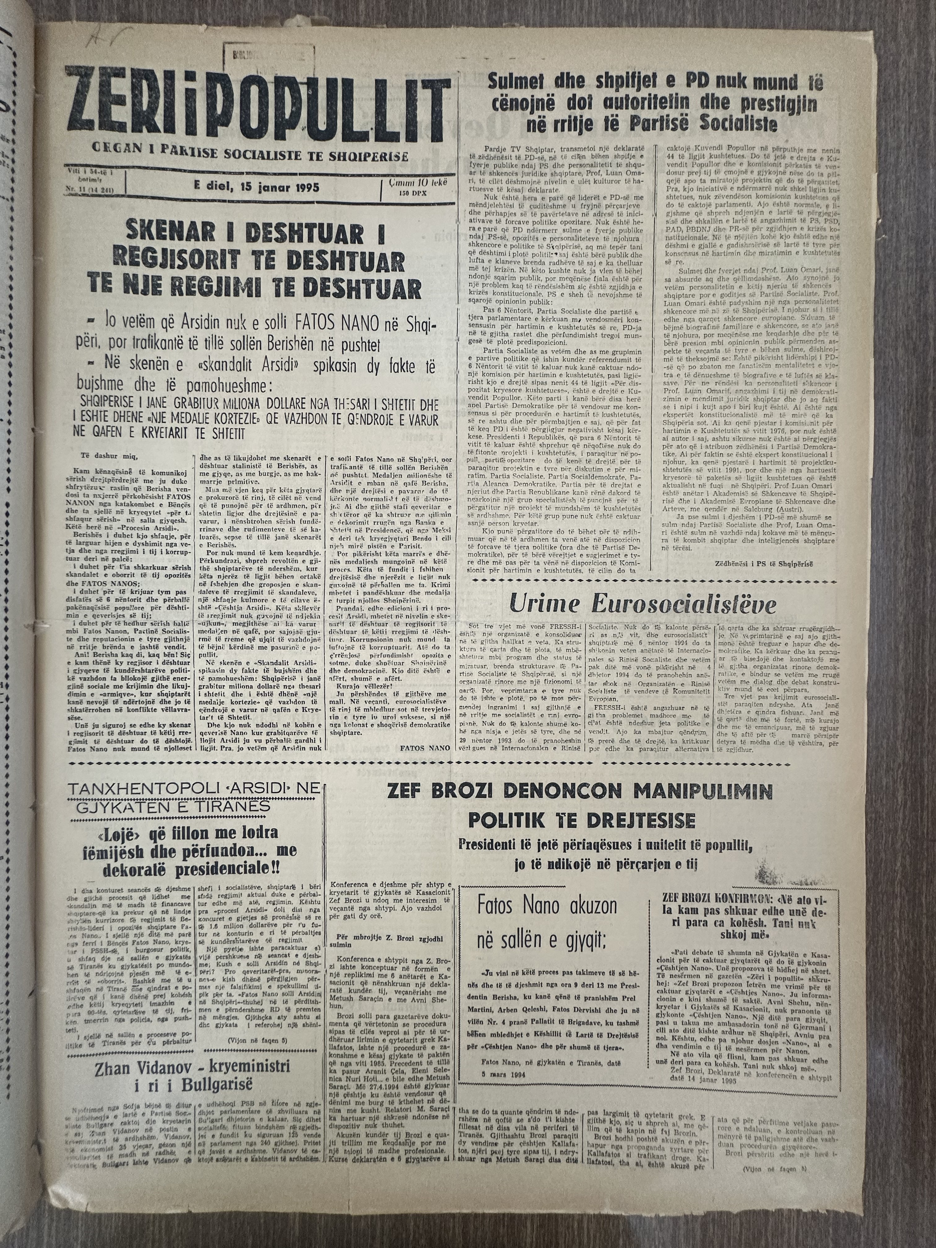 Zëri i Popullit 1995-01-15