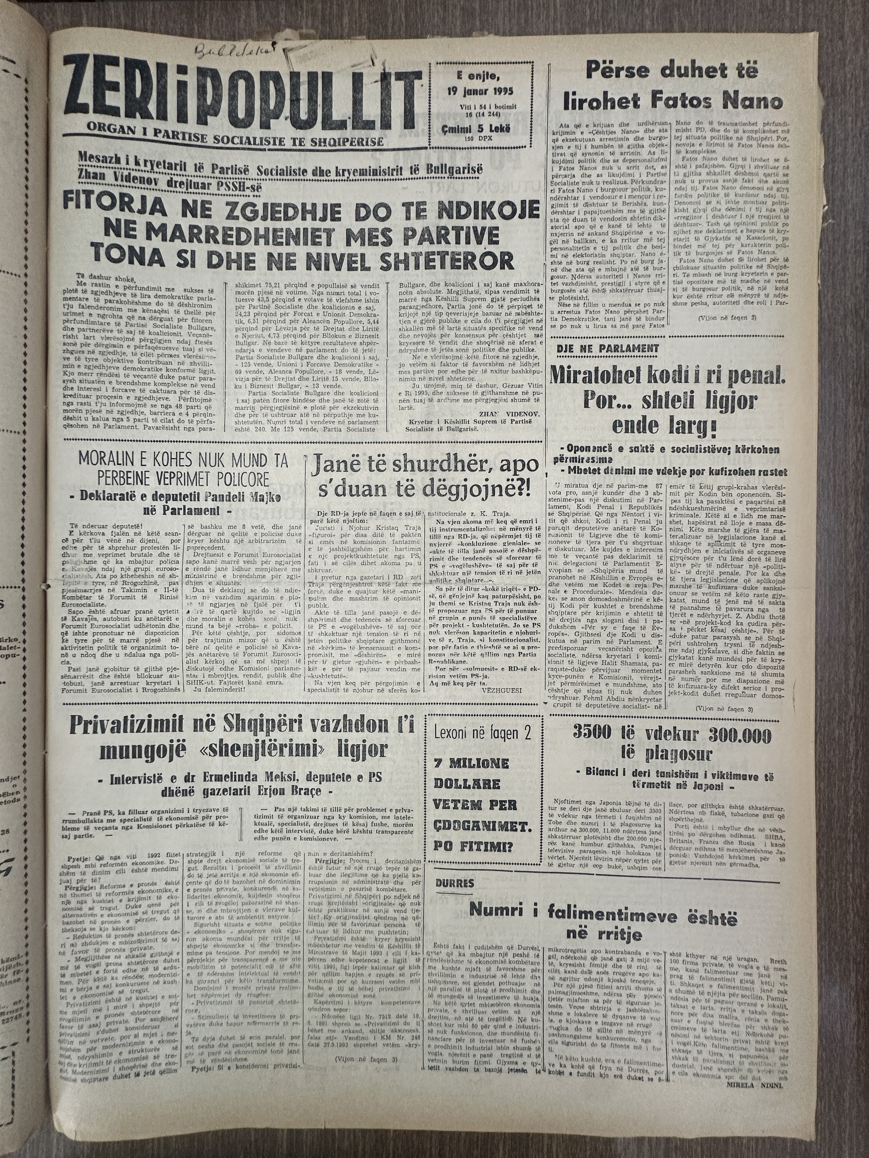 Zëri i Popullit 1995-01-19