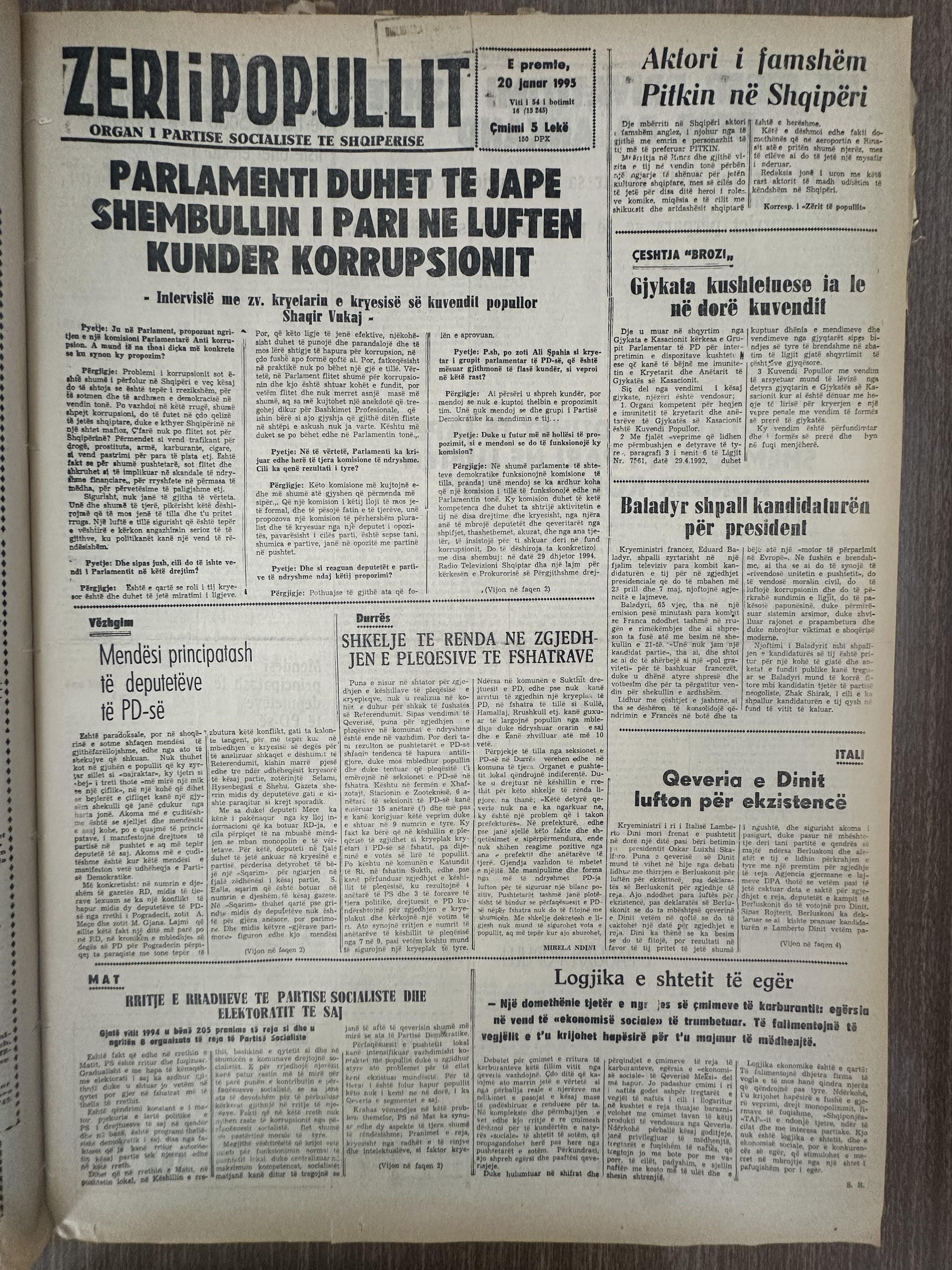 Zëri i Popullit 1995-01-20