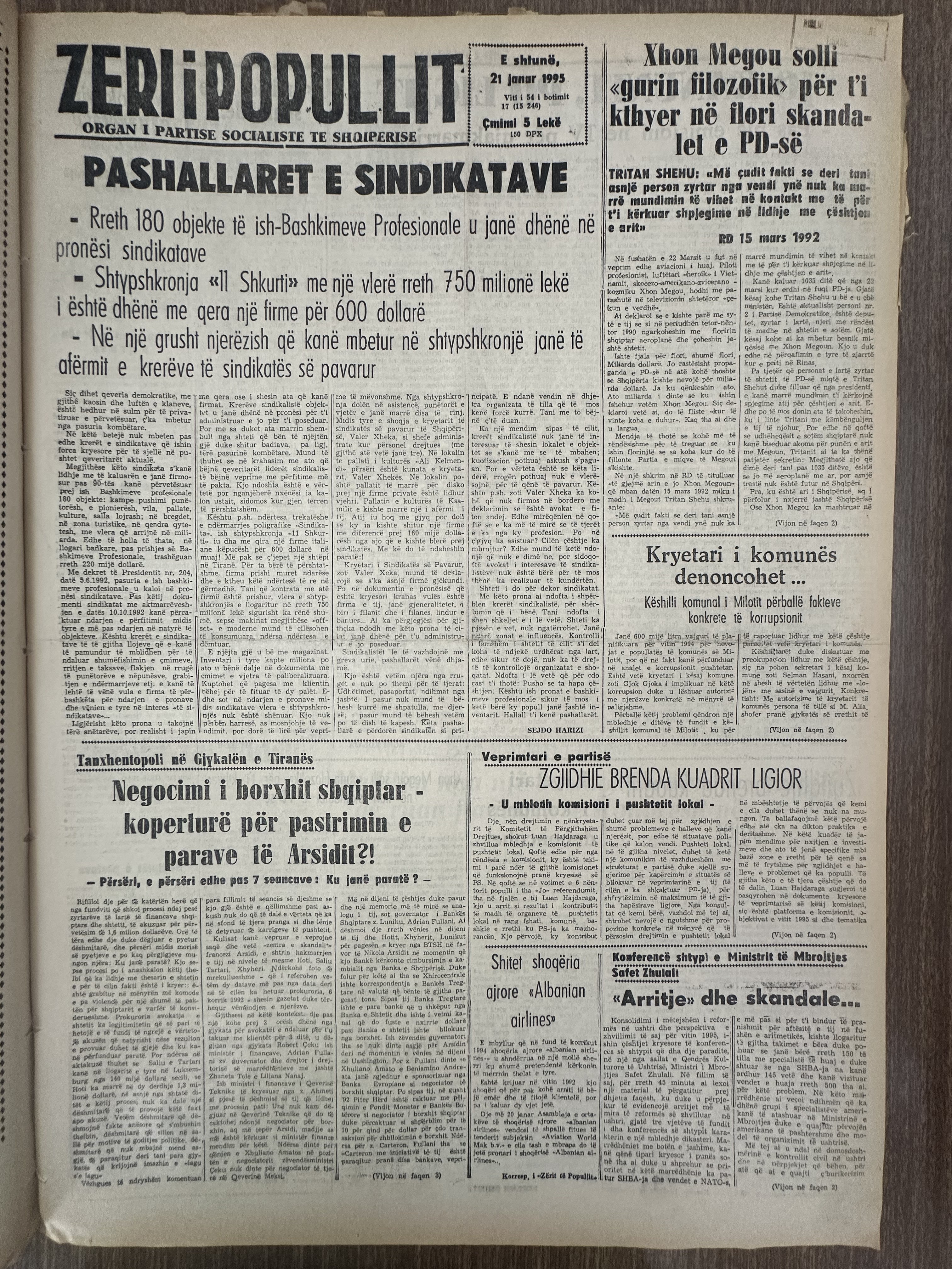 Zëri i Popullit 1995-01-21