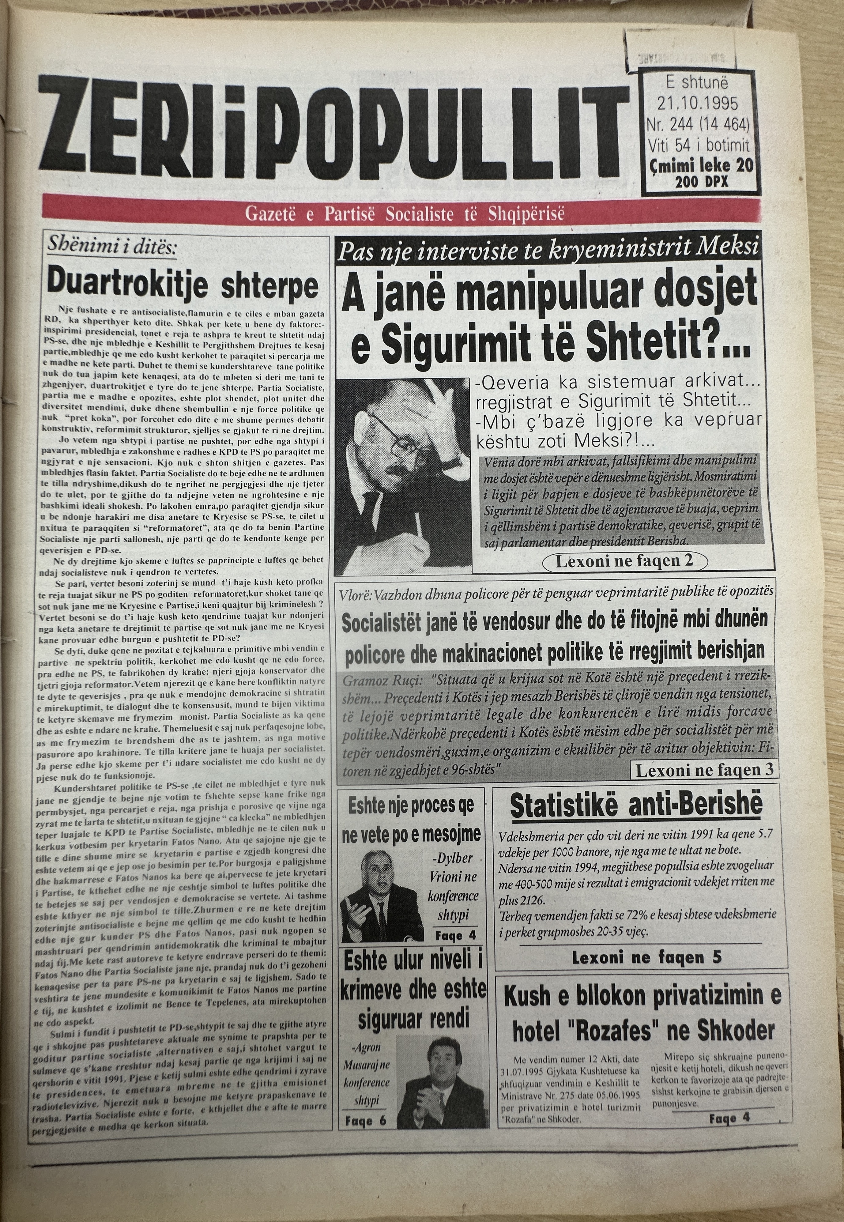 Zëri i Popullit 1995-10-21