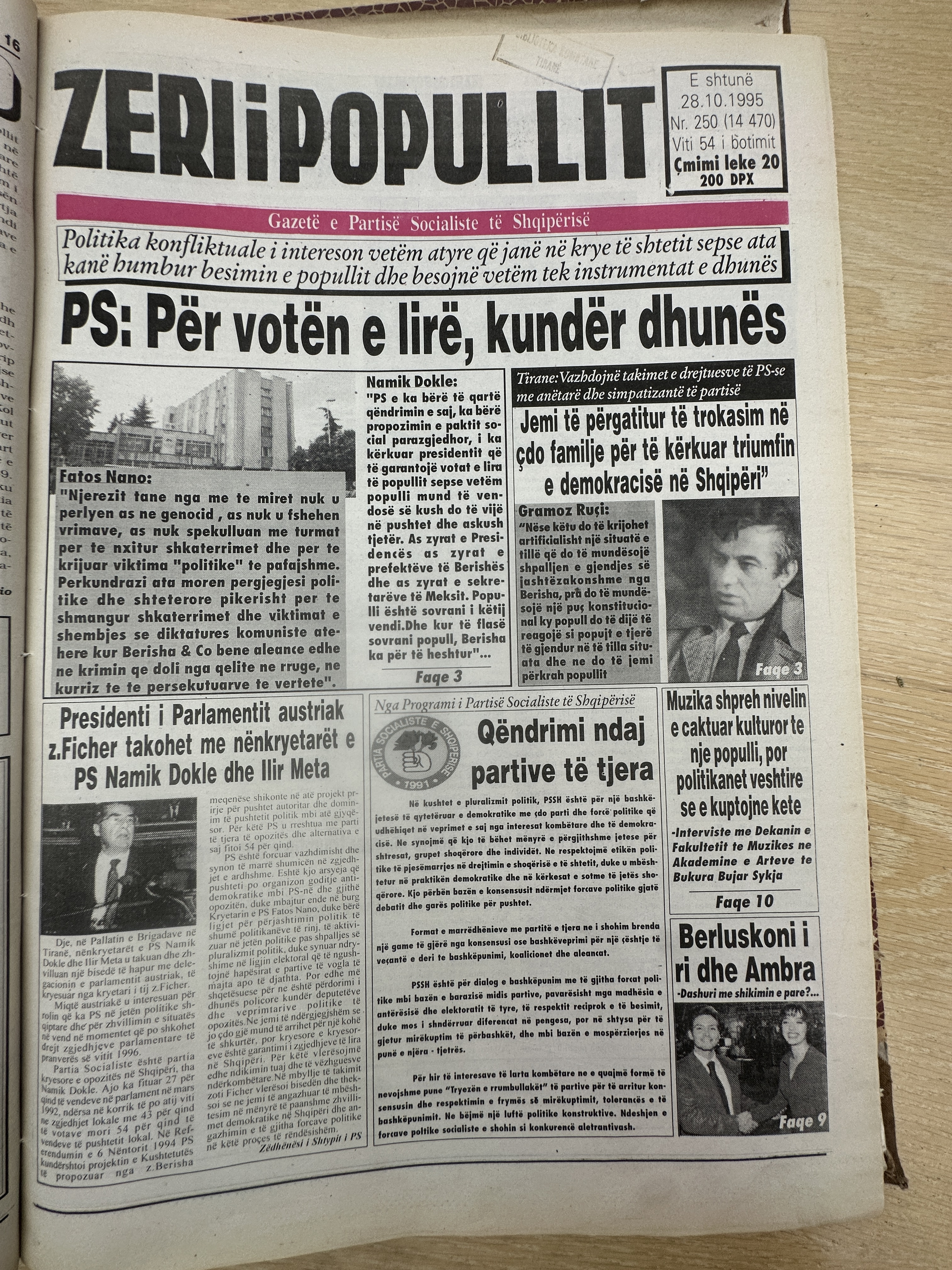 Zëri i Popullit 1995-10-28