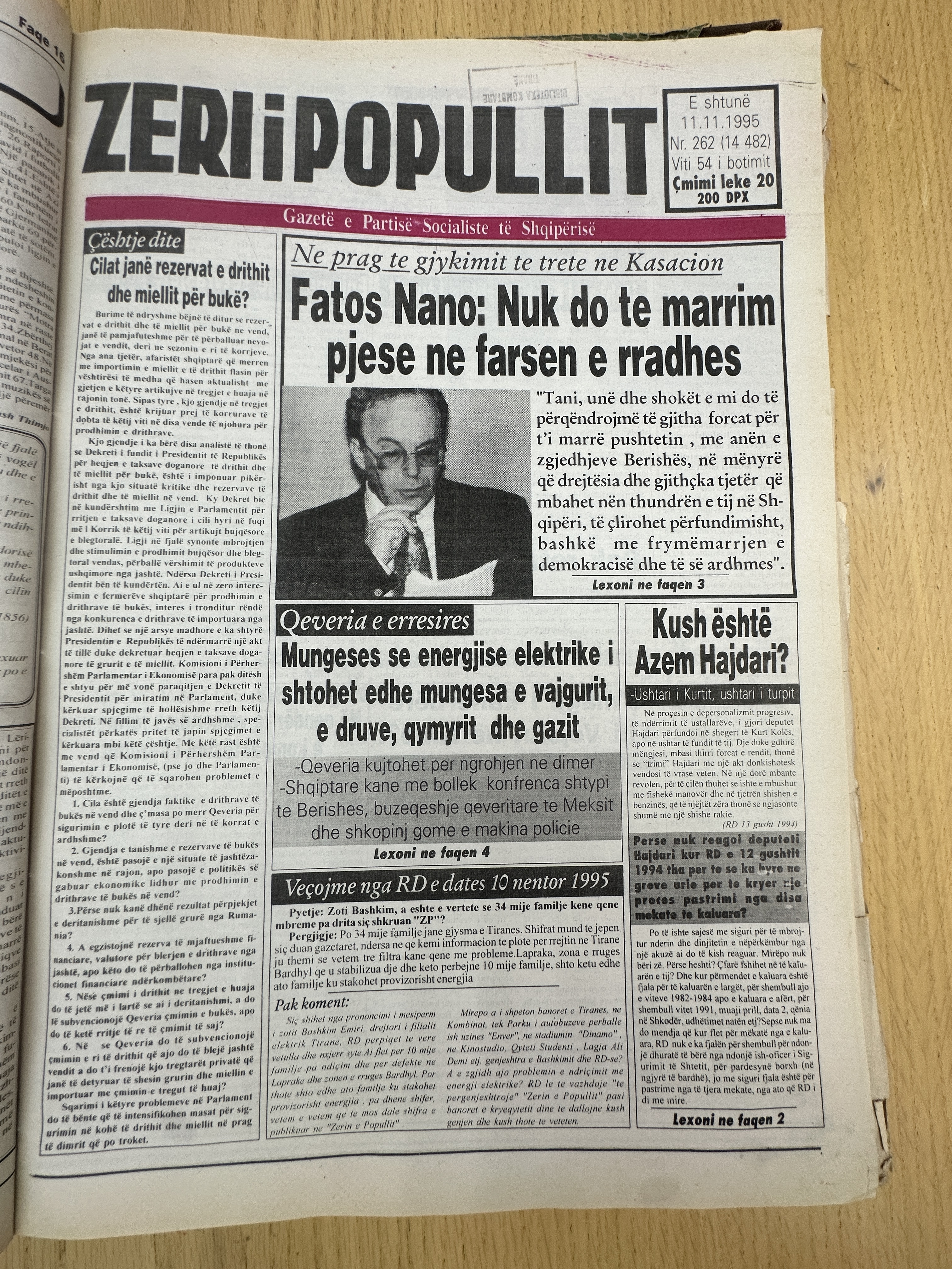 Zëri i Popullit 1995-11-11