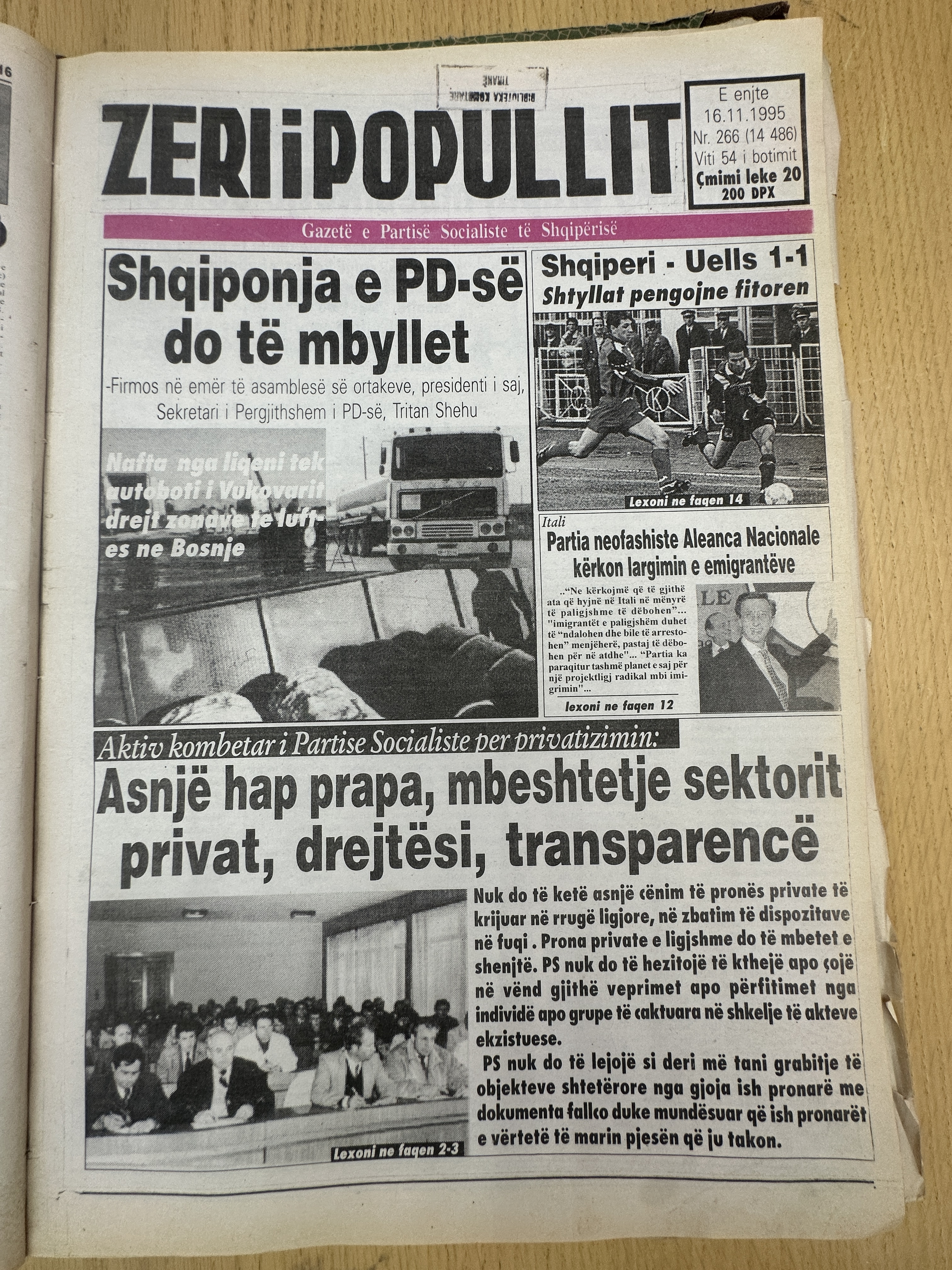Zëri i Popullit 1995-11-16